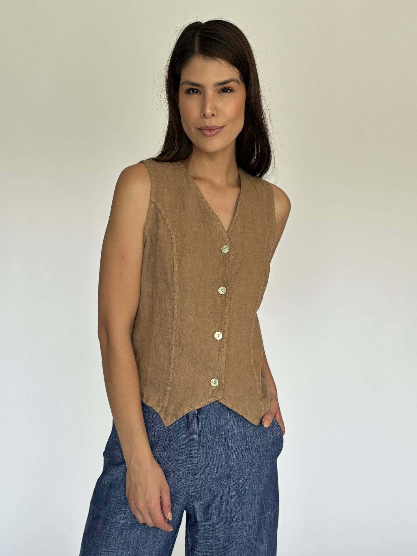 CHALECO LINO CAFRE 15--02