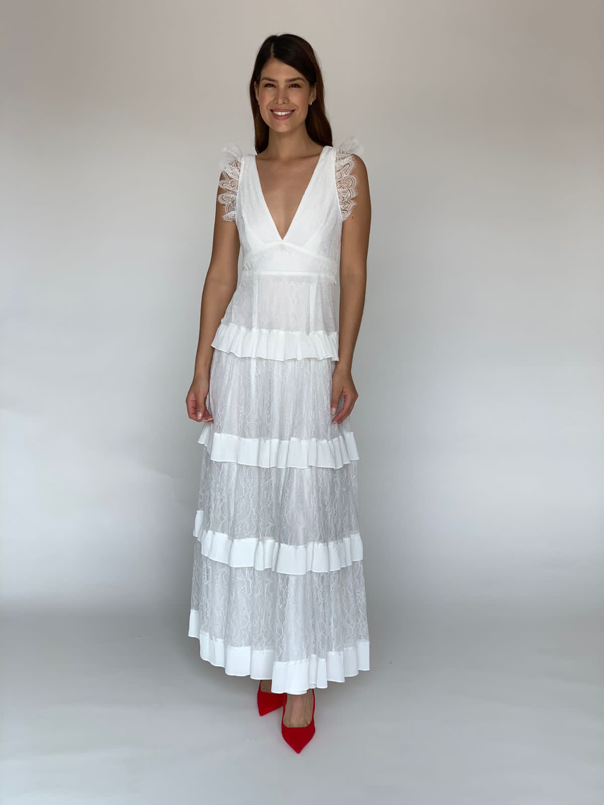 VESTIDO LARGO ENCAJE L9747