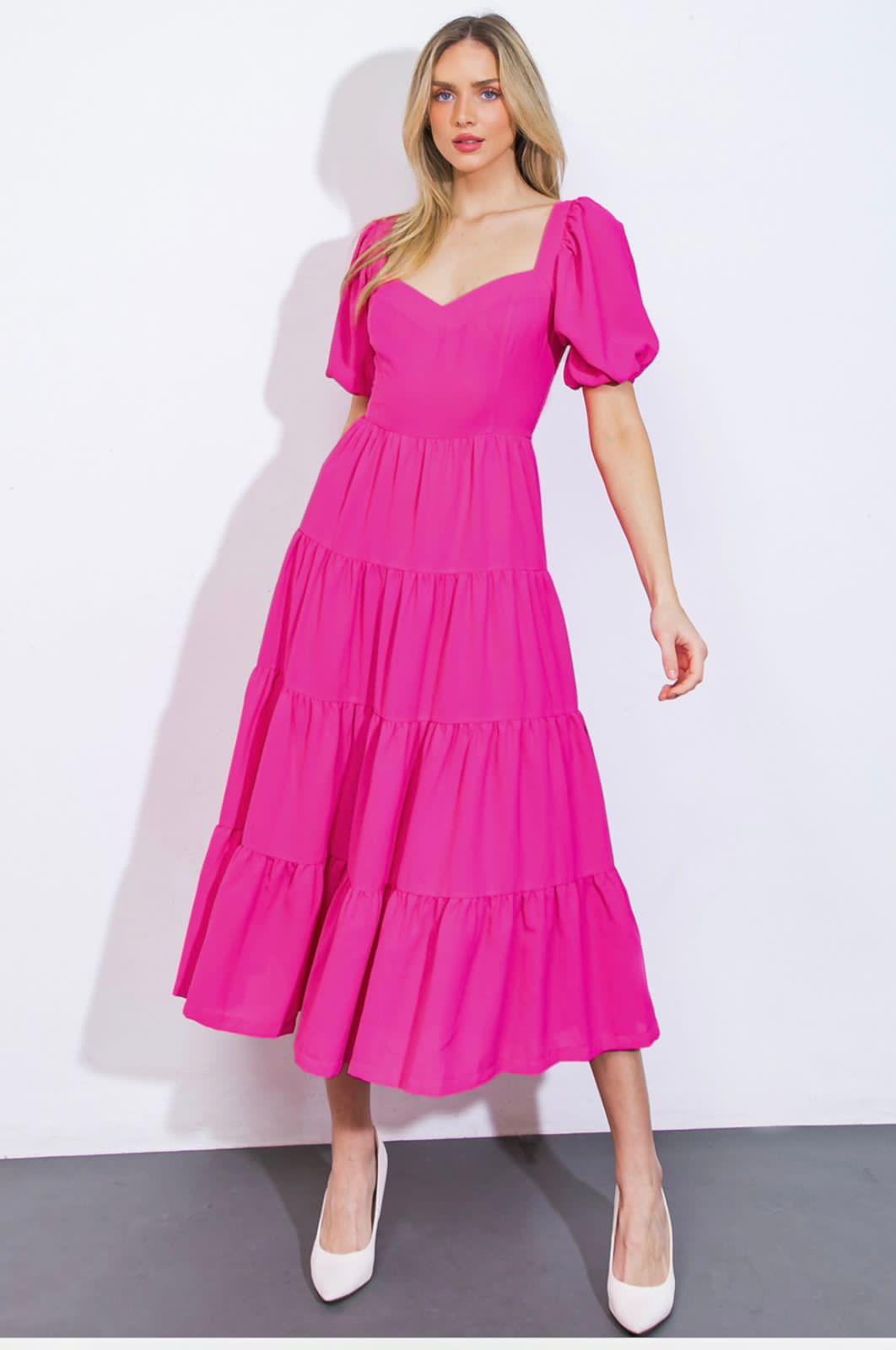 VESTIDO MIDI ROSA 20885