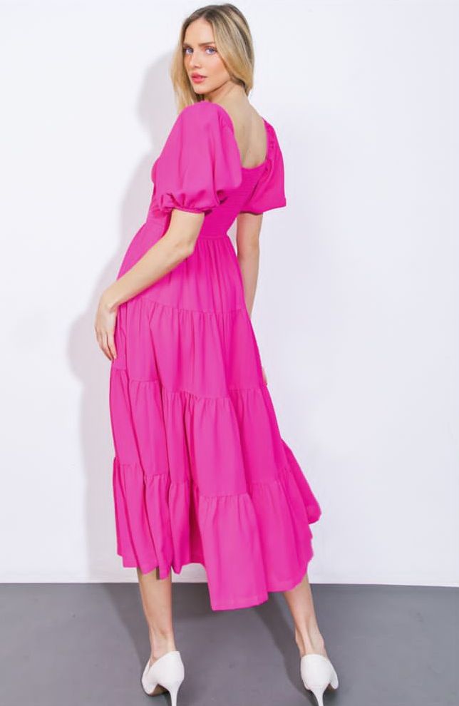 VESTIDO MIDI ROSA 20885