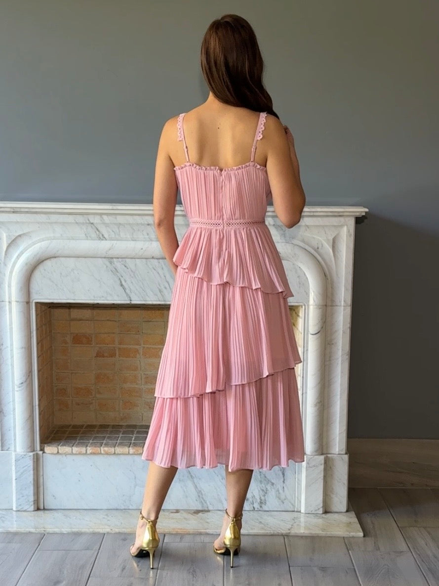 VESTIDO MIDI ROSA 16484