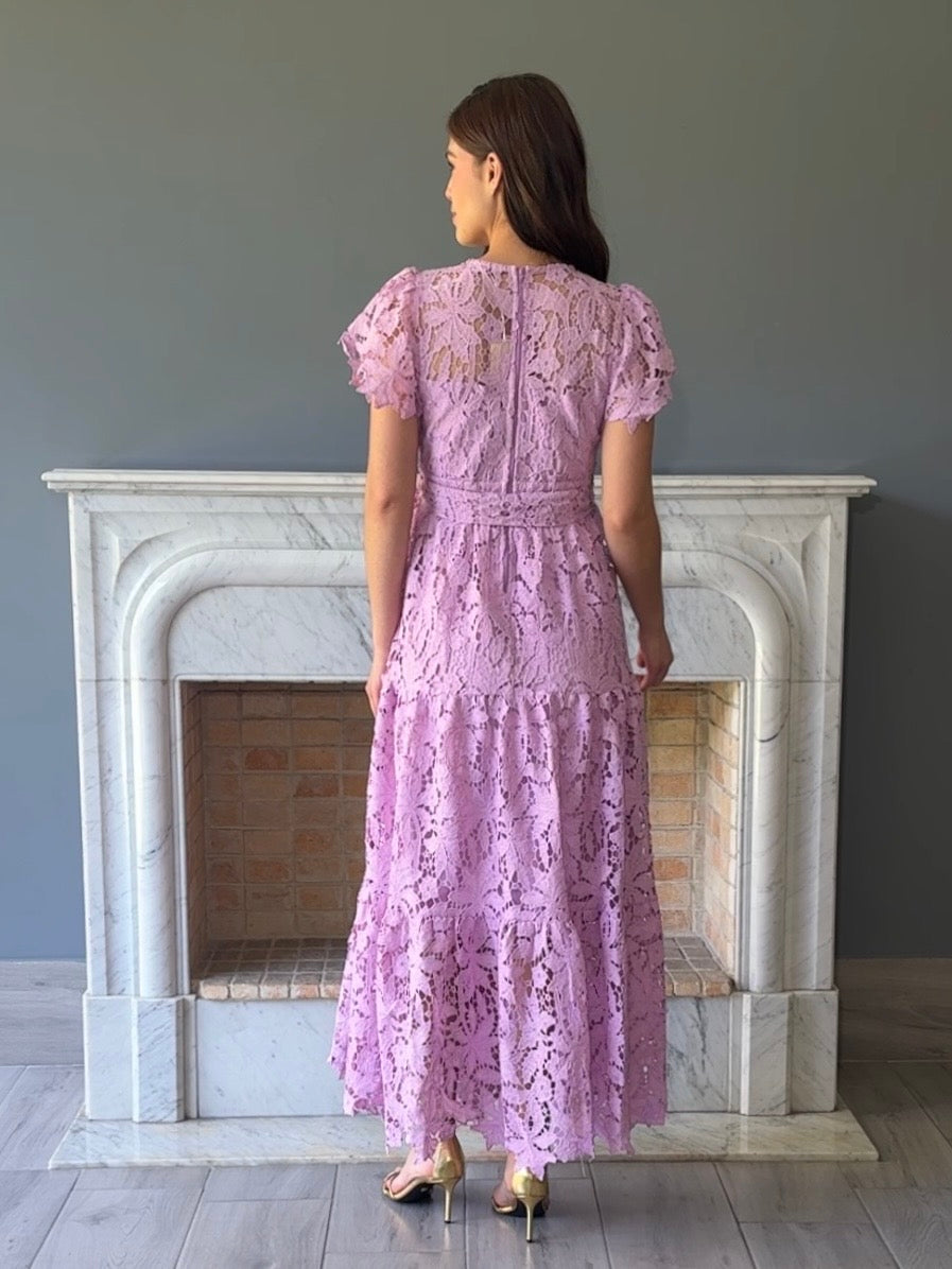VESTIDO DE ENCAJE ROSA D6057
