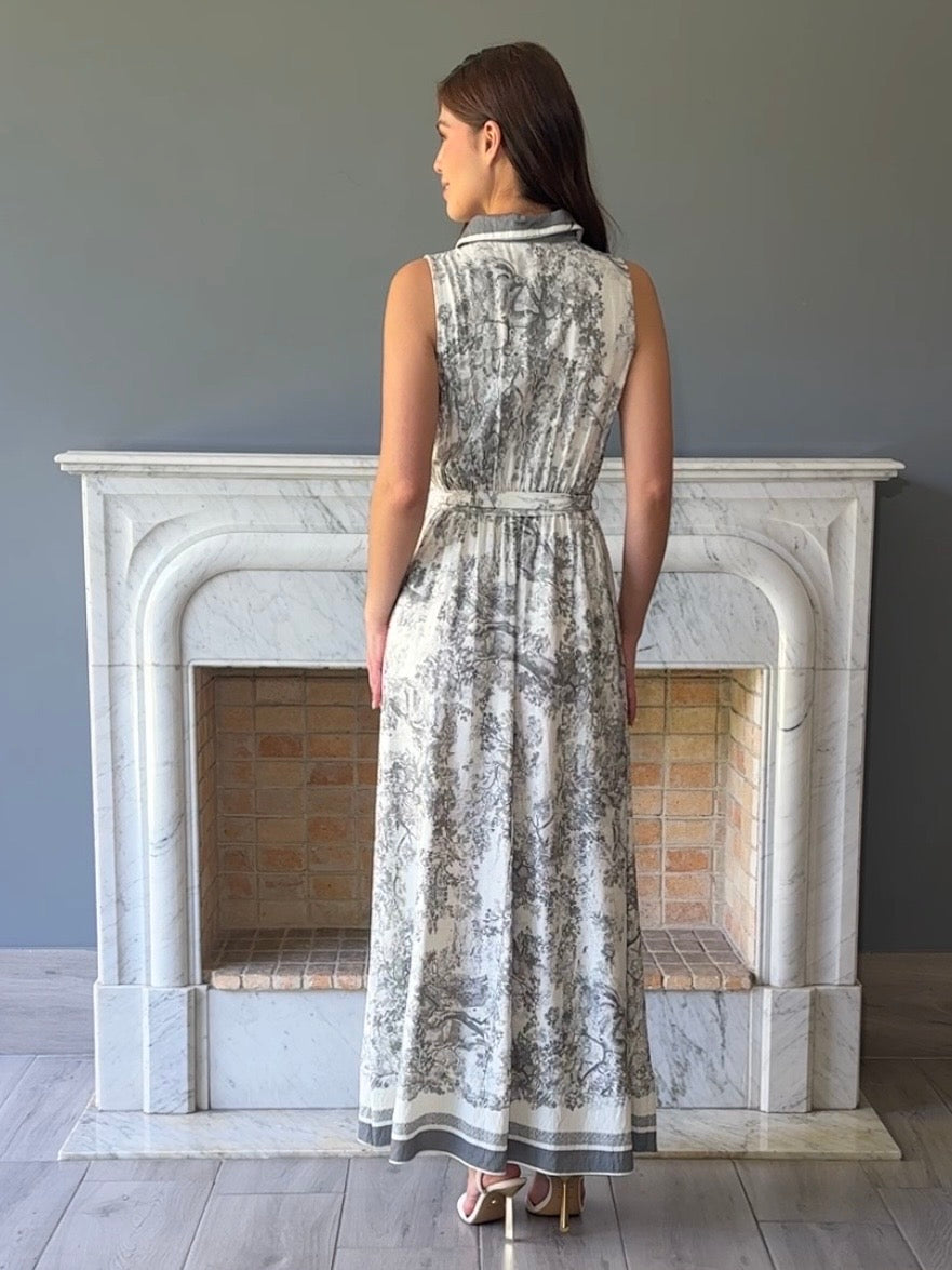 VESTIDO ESTAMPADO GRIS 2600H
