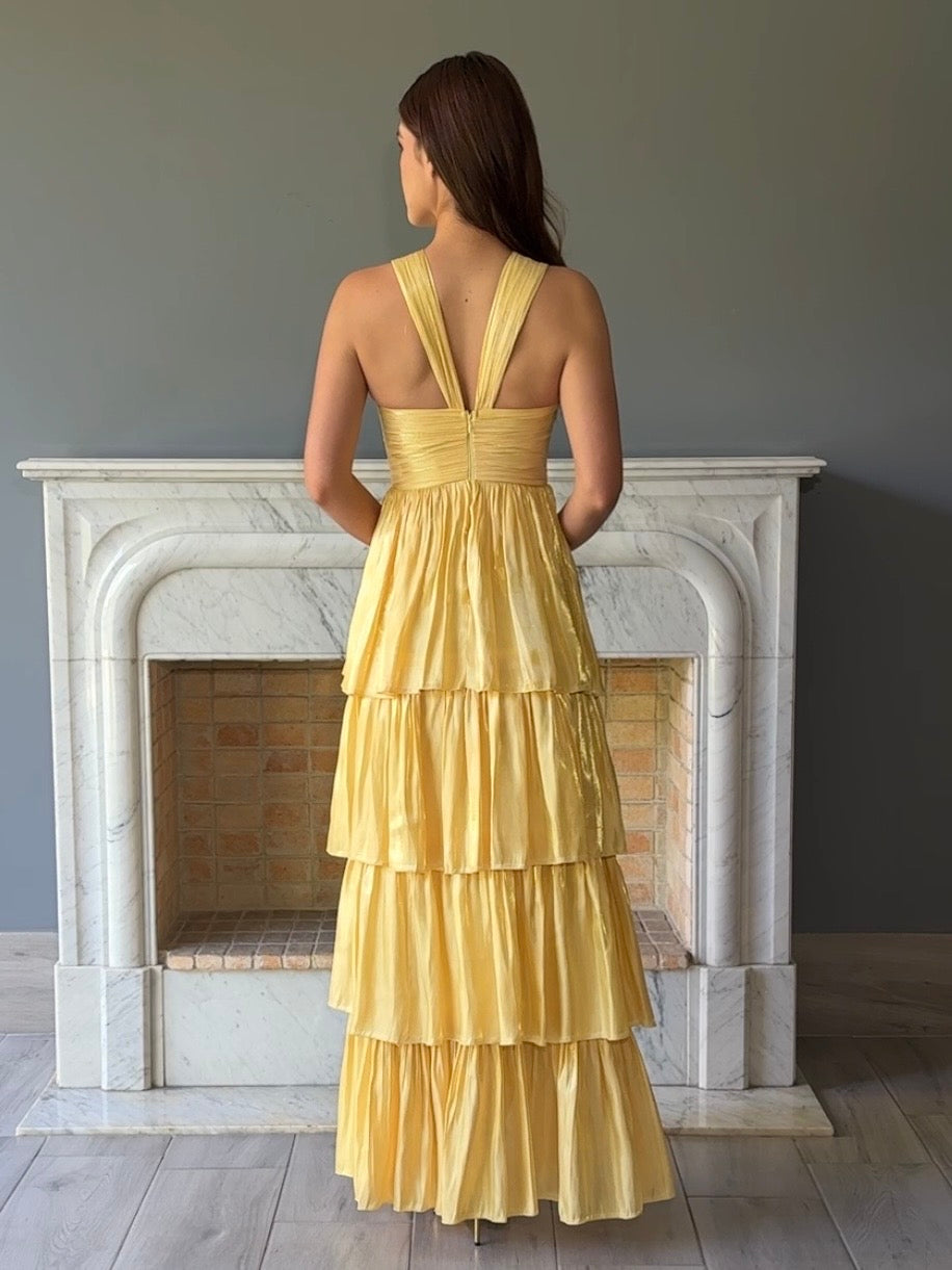VESTIDO LARGO AMARILLO 3418