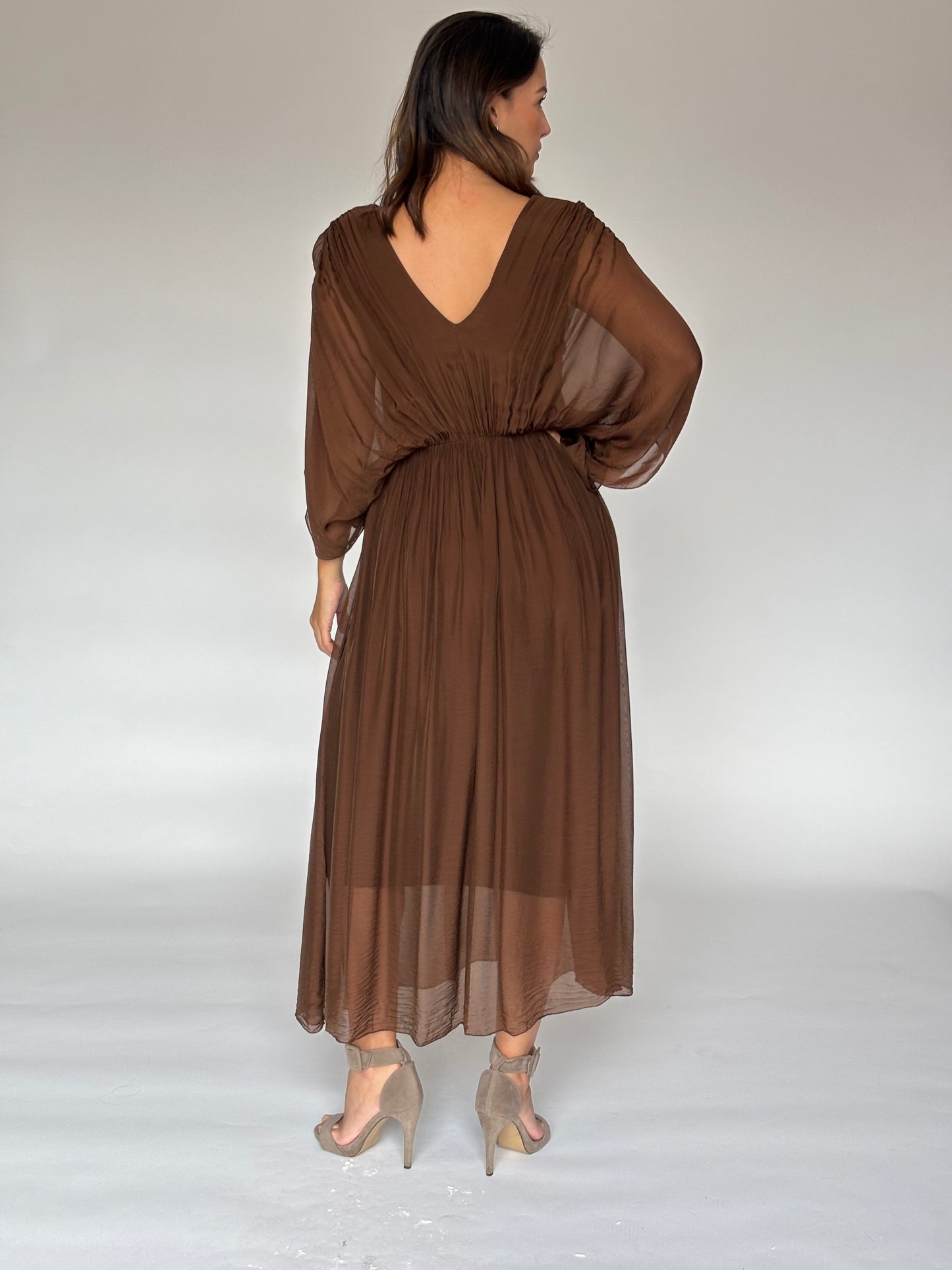 VESTIDO LIGERO CAFE Z7222