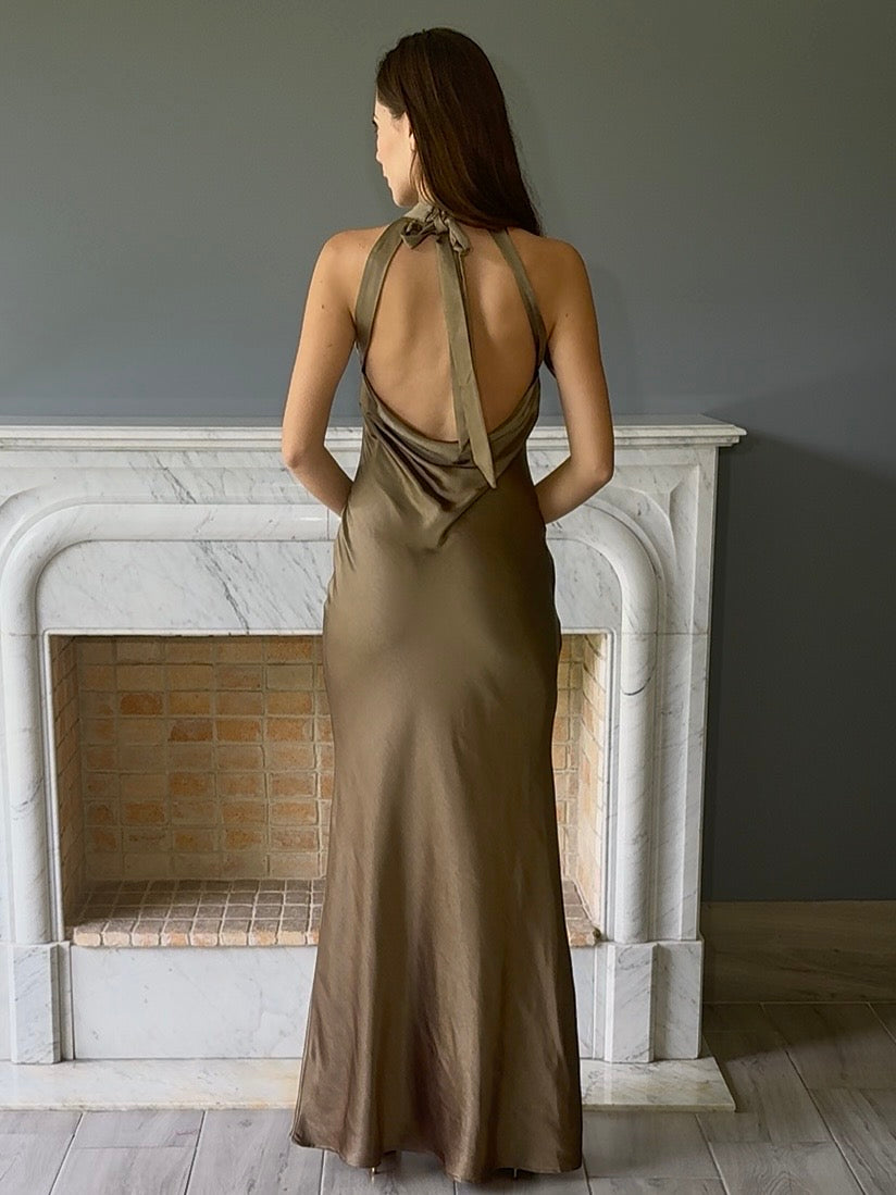 VESTIDO LARGO VERDE N2330