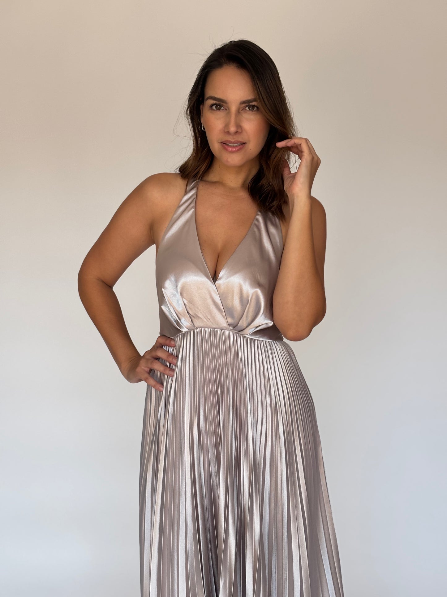VESTIDO PLATEADO 30949