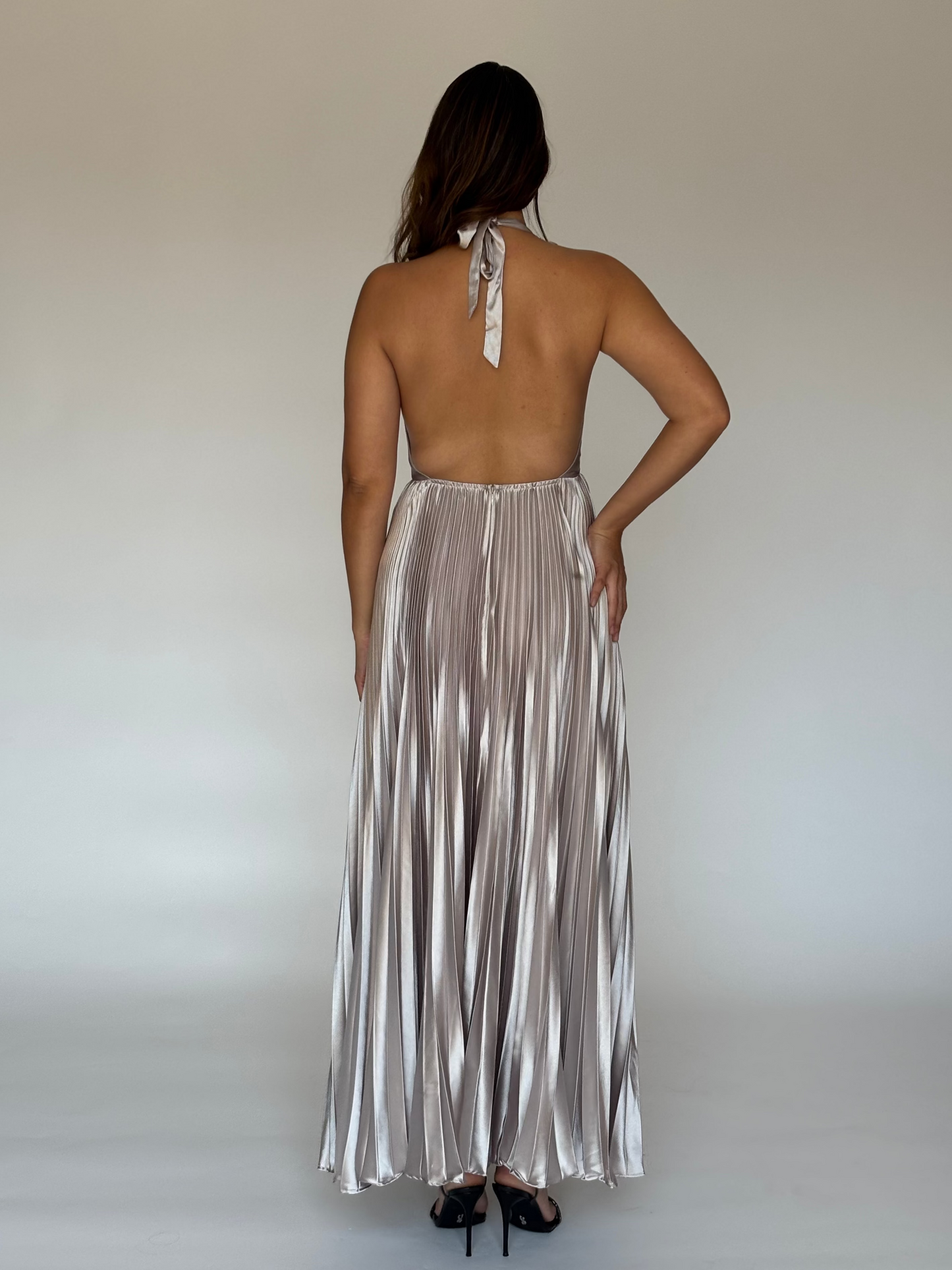 VESTIDO PLATEADO 30949