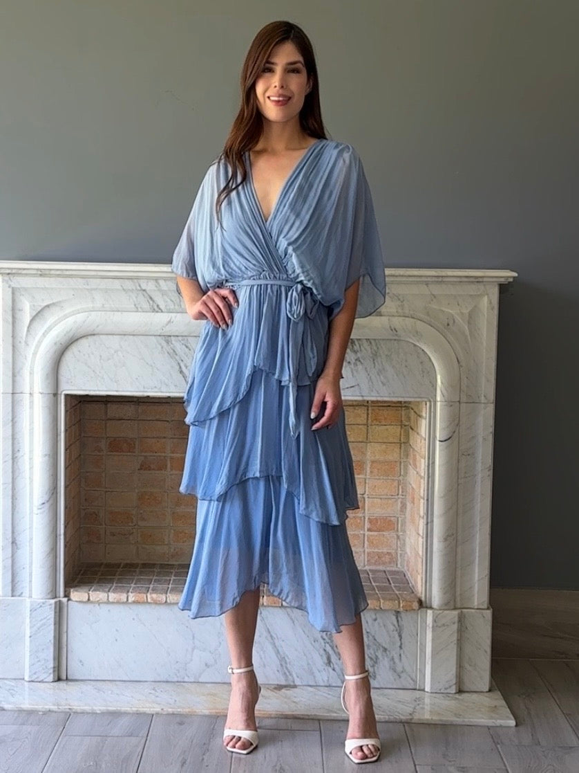 VESTIDO MIDI AZUL Z7070