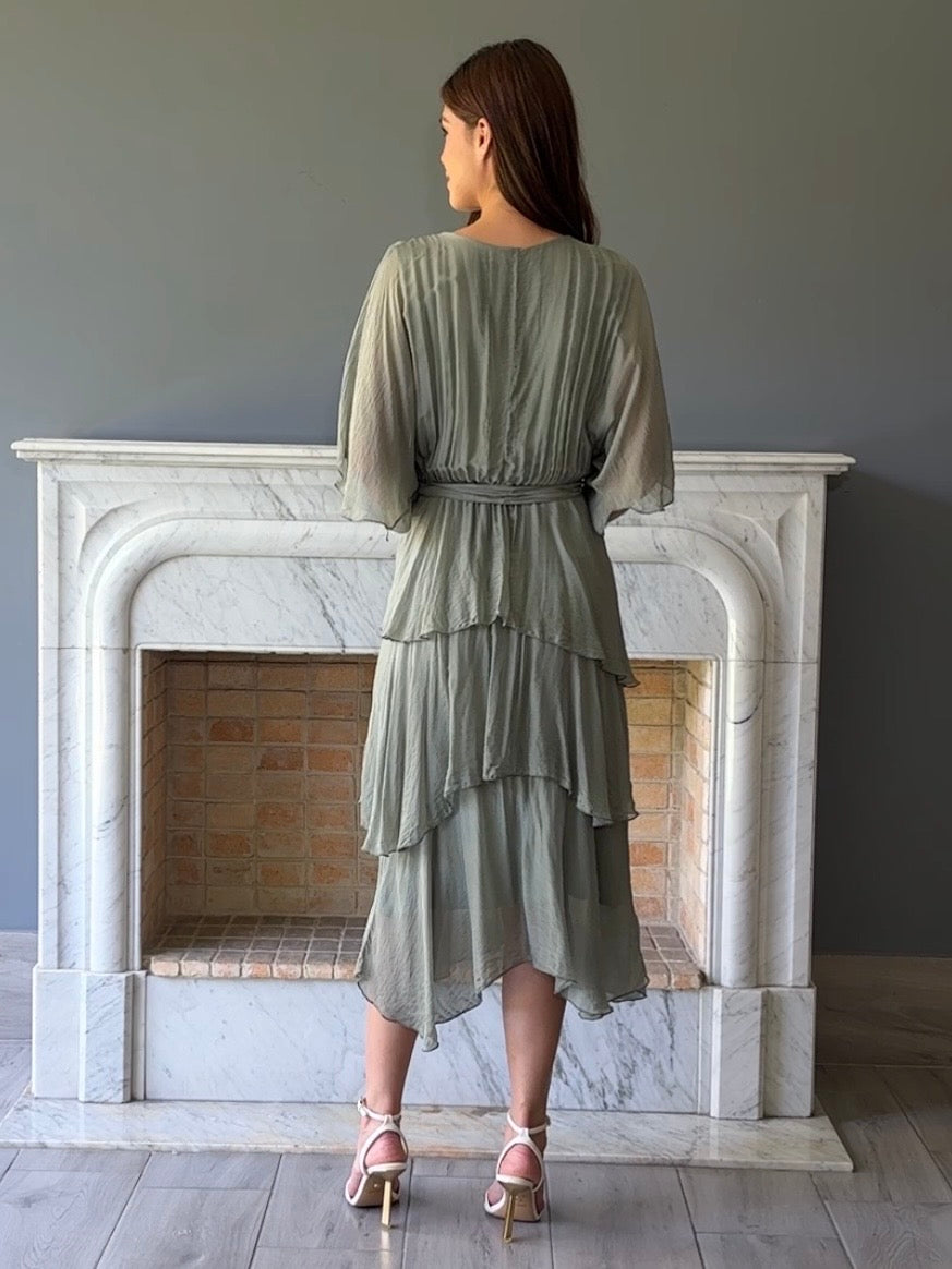 VESTIDO MIDI VERDE Z7070