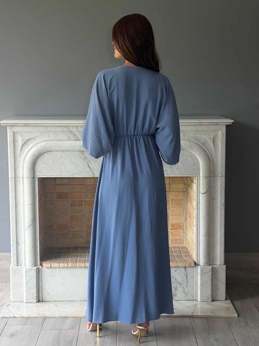 VESTIDO LARGO AZUL D8305