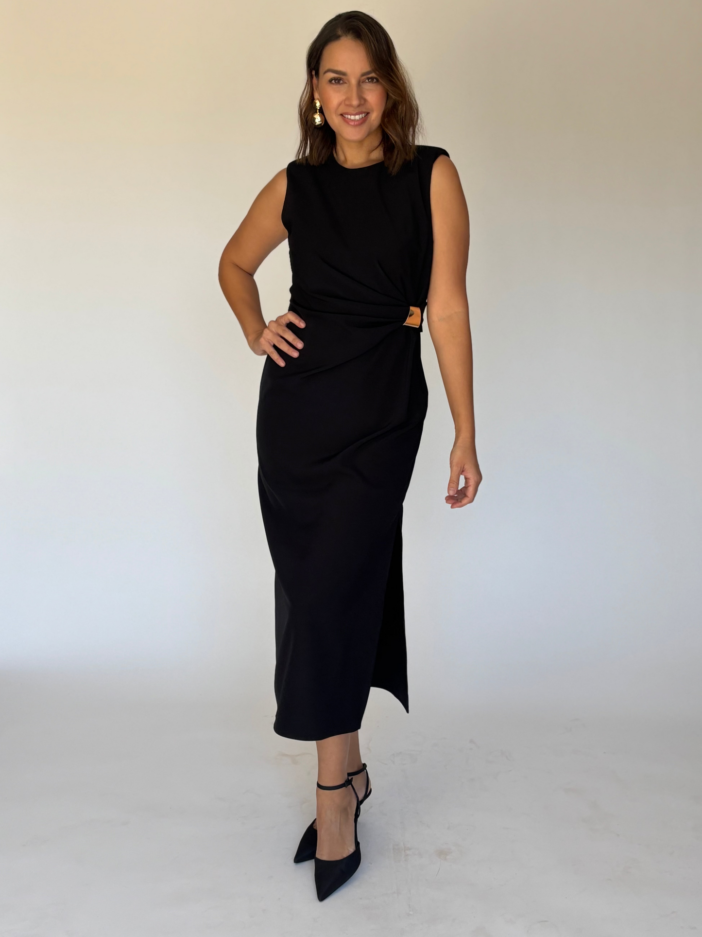 VESTIDO MIDI NEGRO 12101