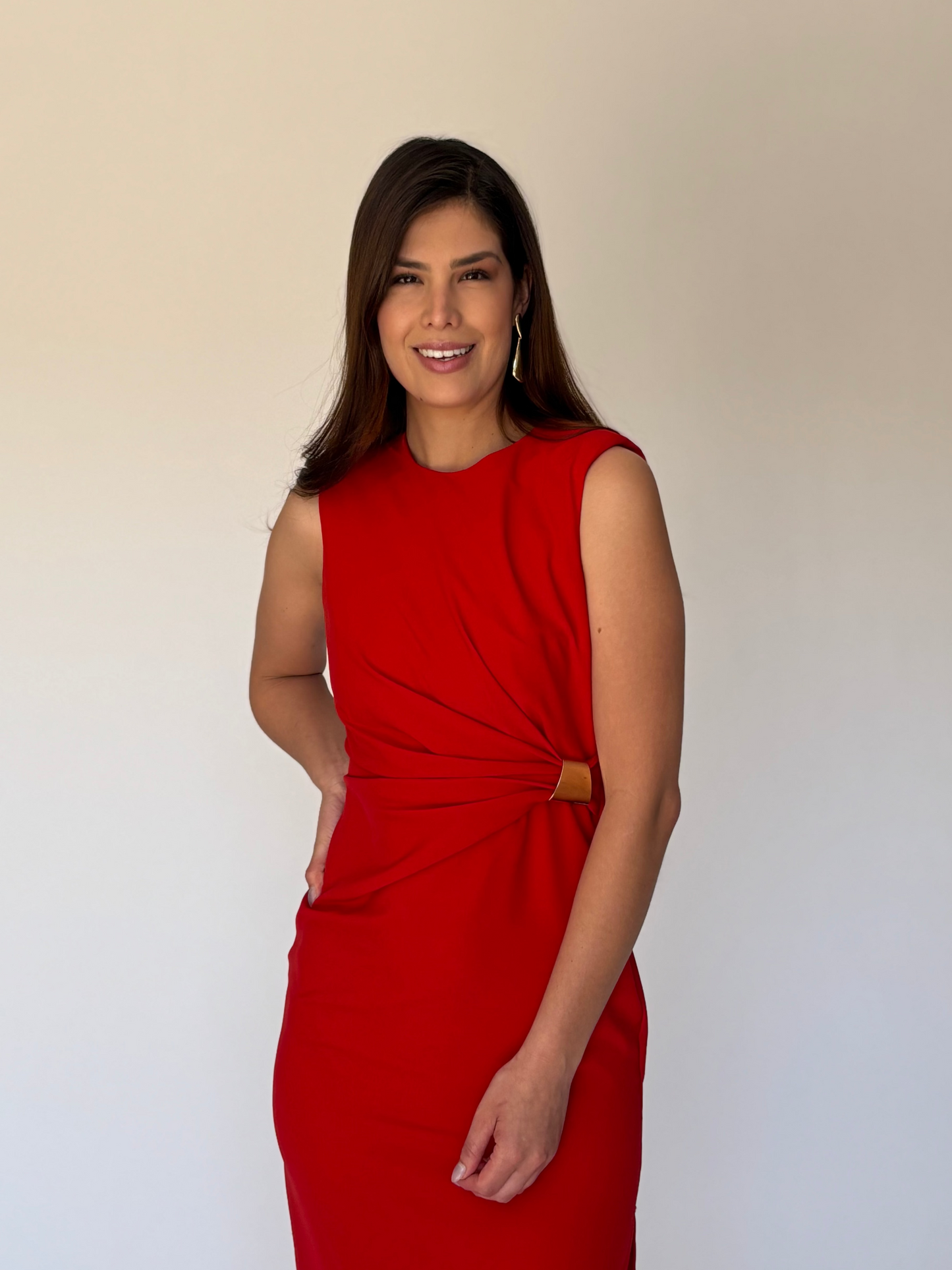 VESTIDO MIDI ROJO 12101
