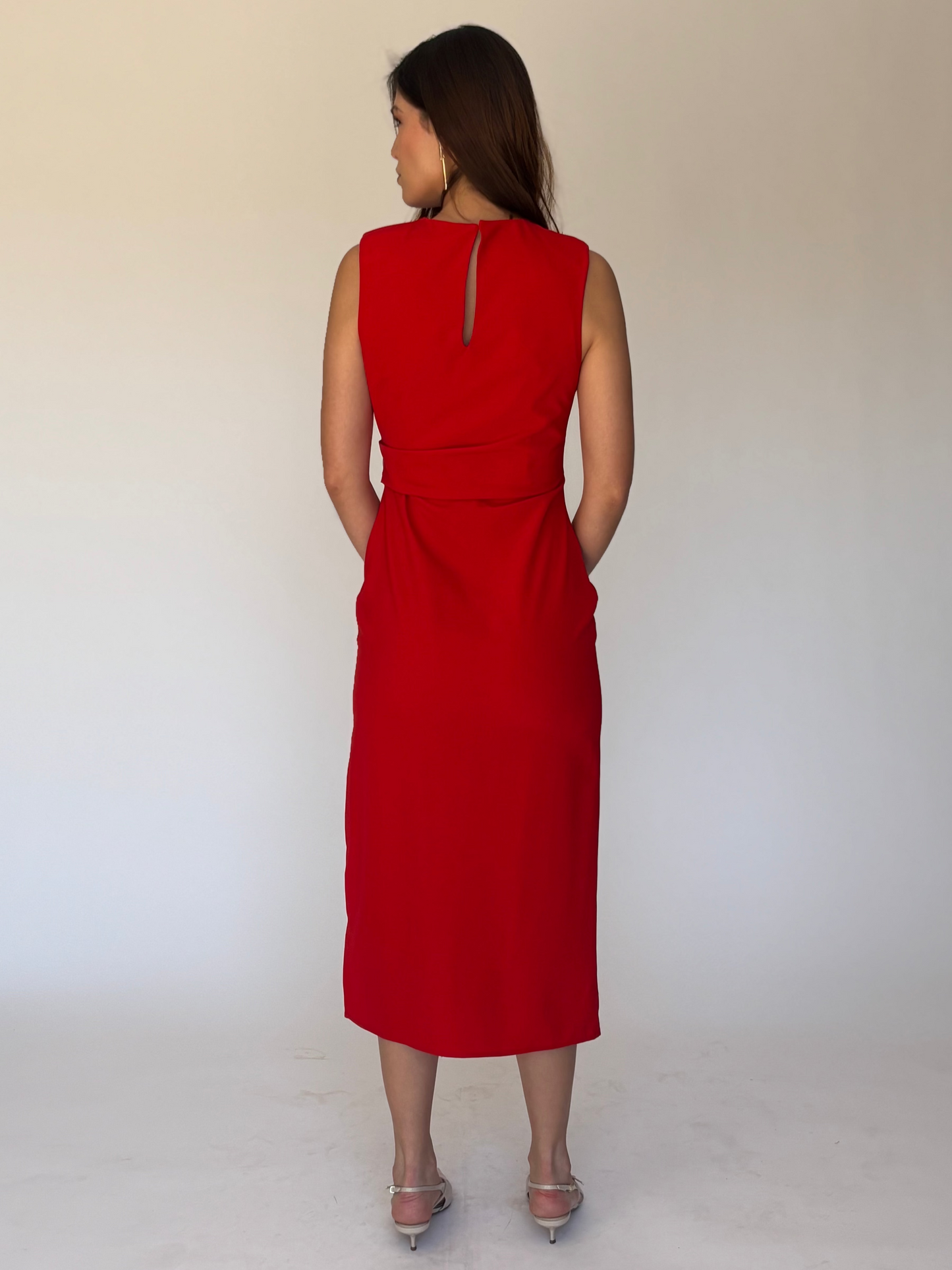 VESTIDO MIDI ROJO 12101