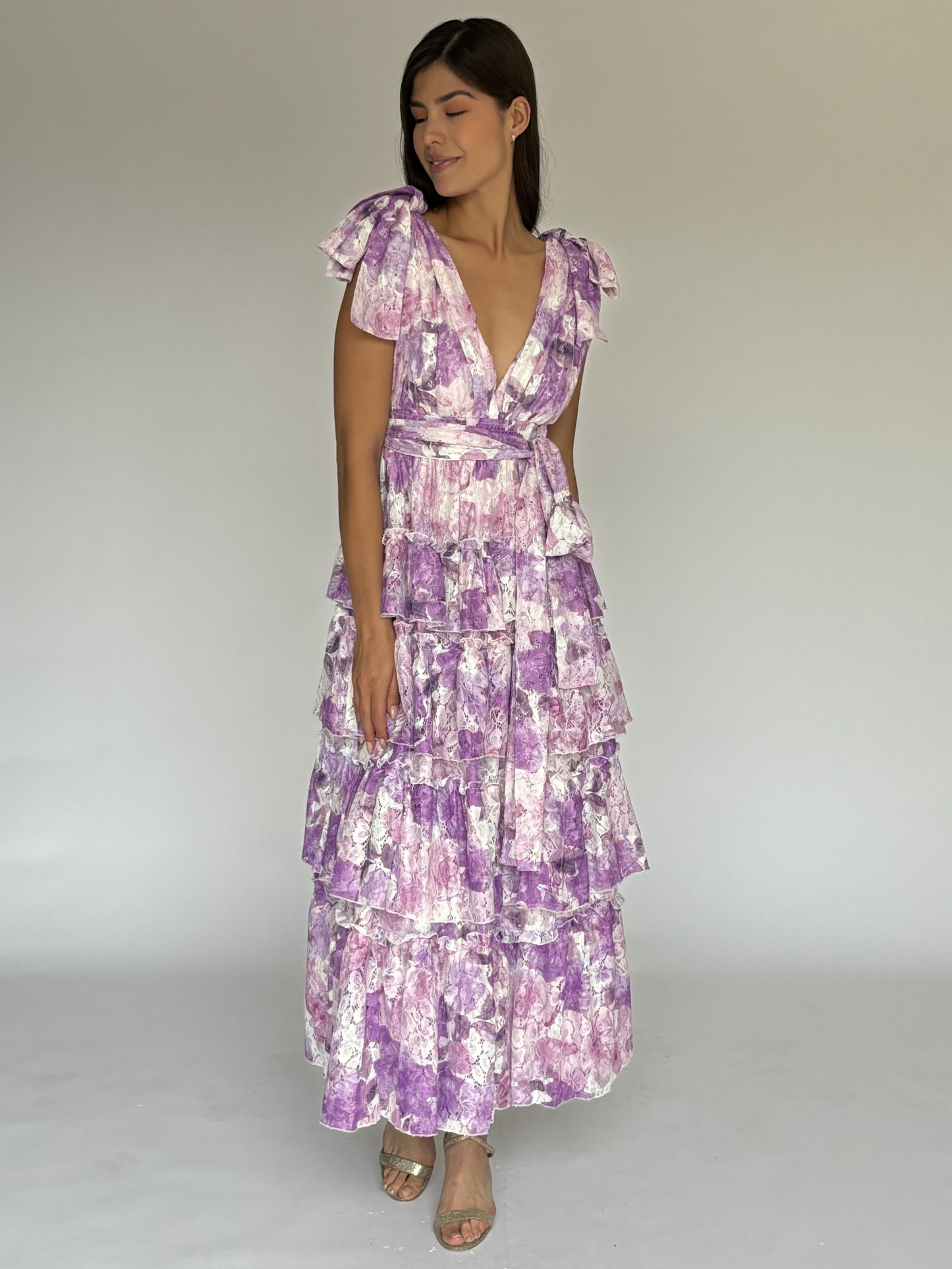 VESTIDO ESTAMPADO LILA LD5484