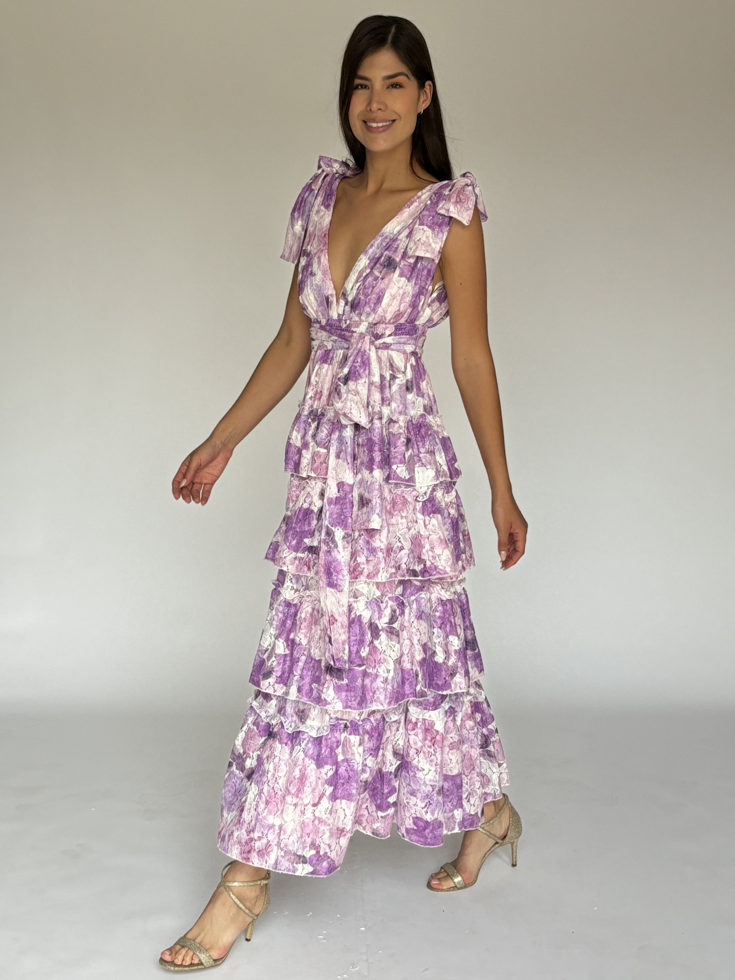 VESTIDO ESTAMPADO LILA LD5484