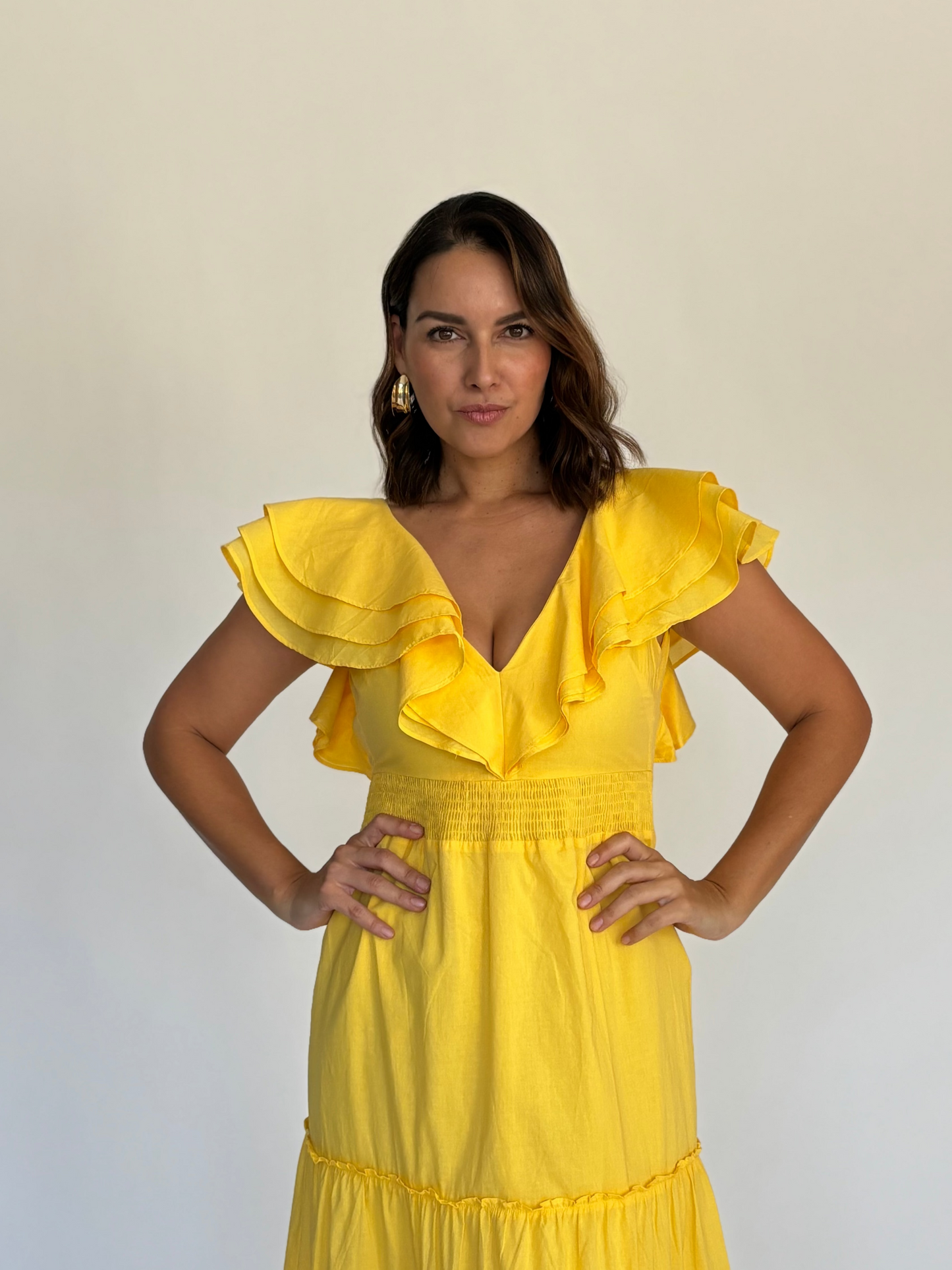 VESTIDO MIDI AMARILLO D113
