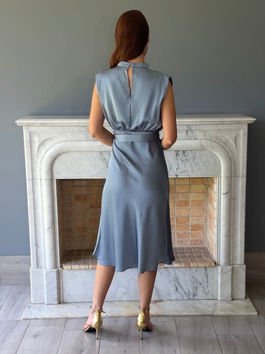 VESTIDO MIDI AZUL D9660