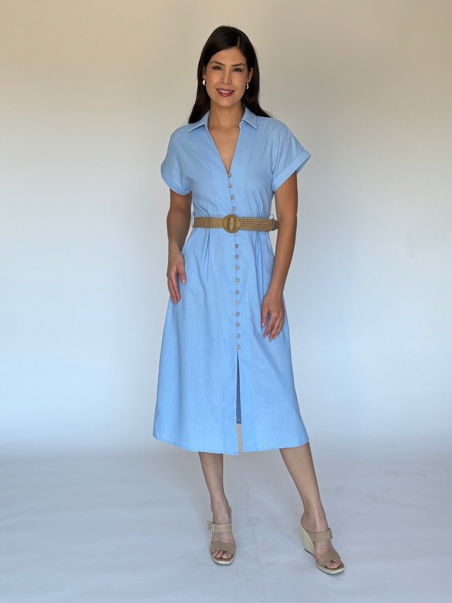 VESTIDO MIDI AZUL D105