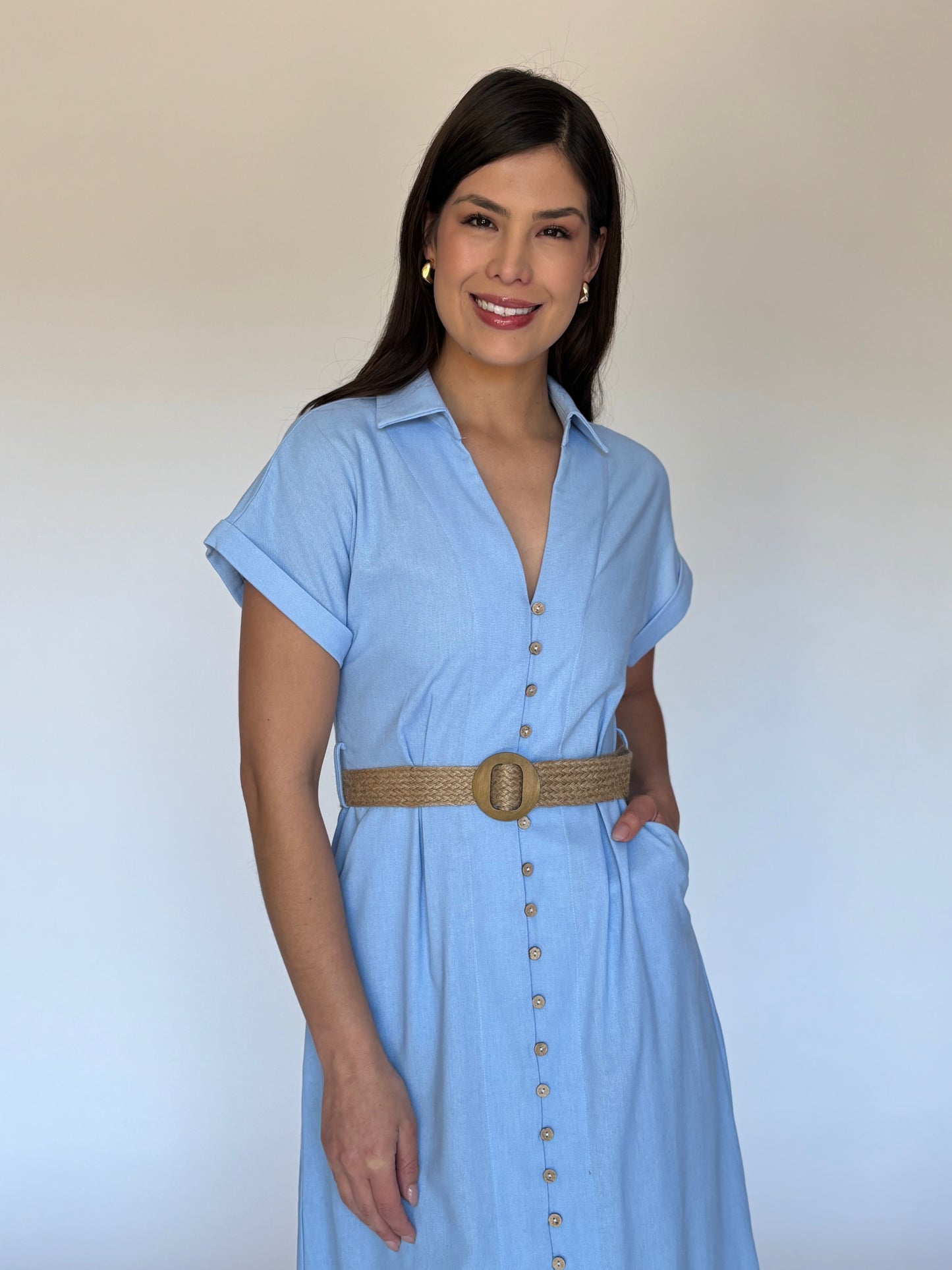 VESTIDO MIDI AZUL D105