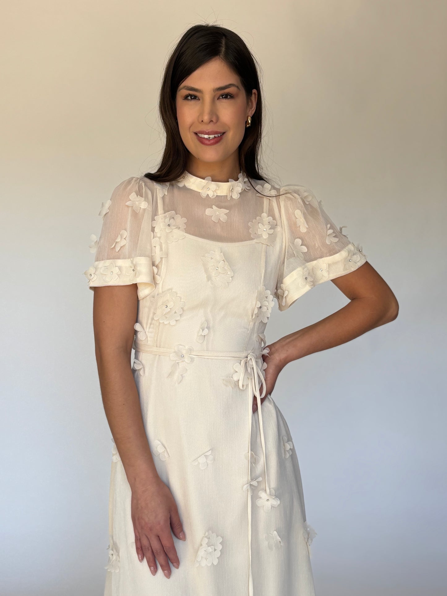 VESTIDO MIDI BEIGE D5786