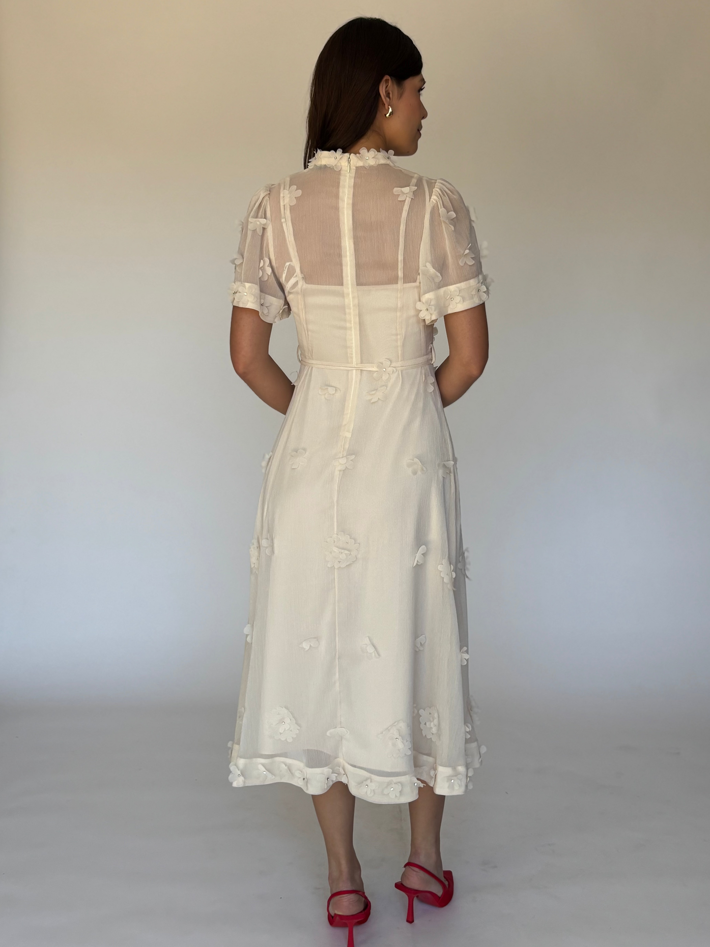 VESTIDO MIDI BEIGE D5786