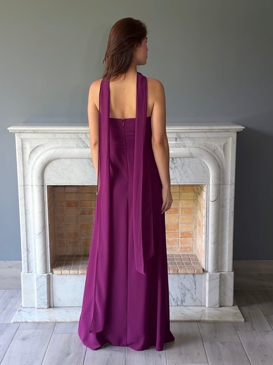 VESTIDO LARGO MORADO 3090