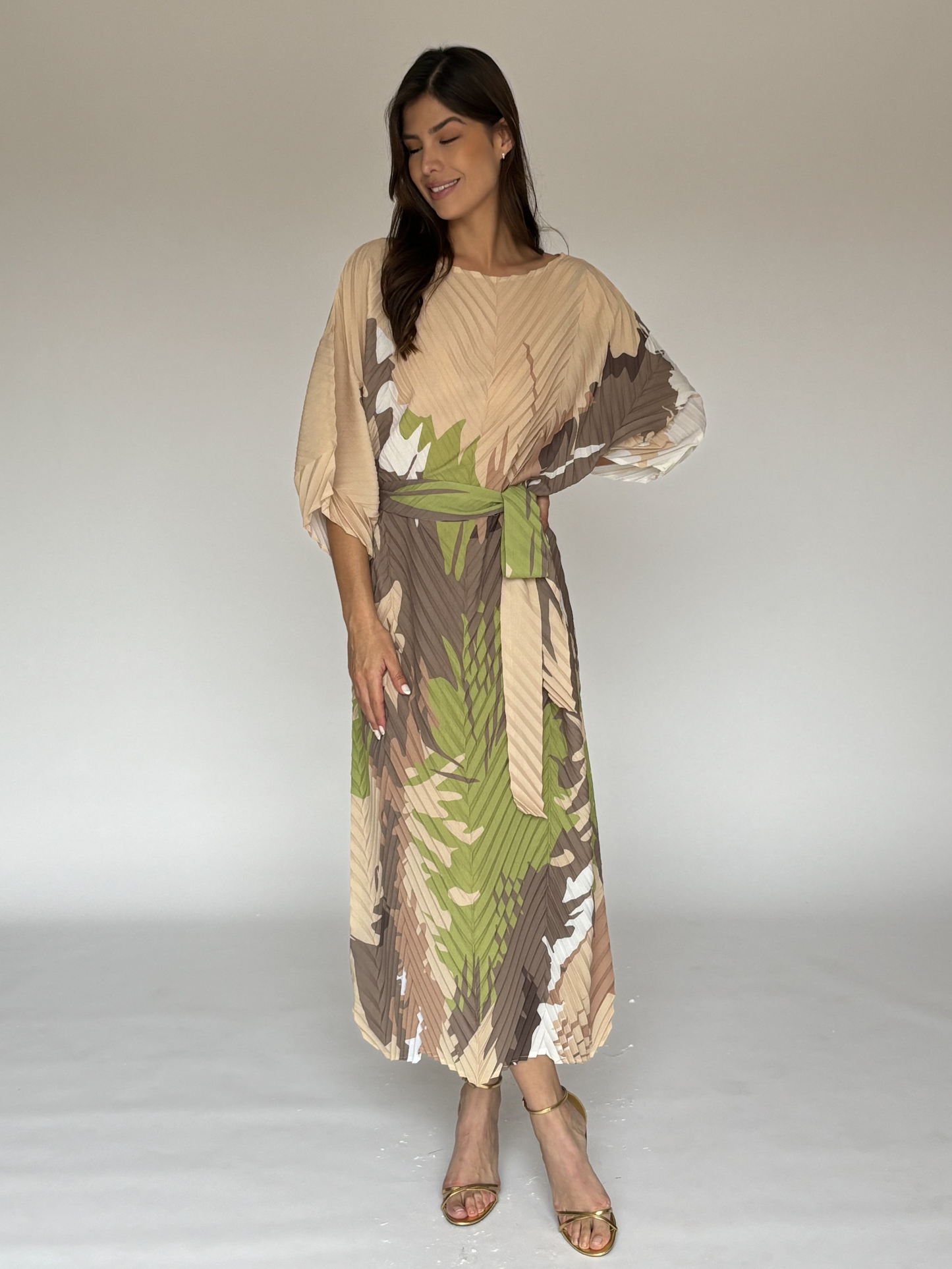 VESTIDO MIDI CAFE C3967