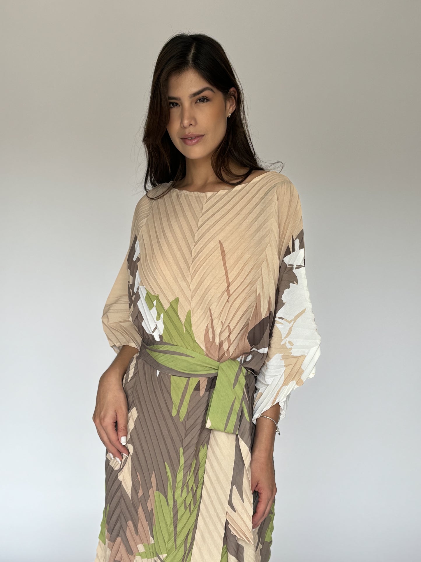VESTIDO MIDI CAFE C3967