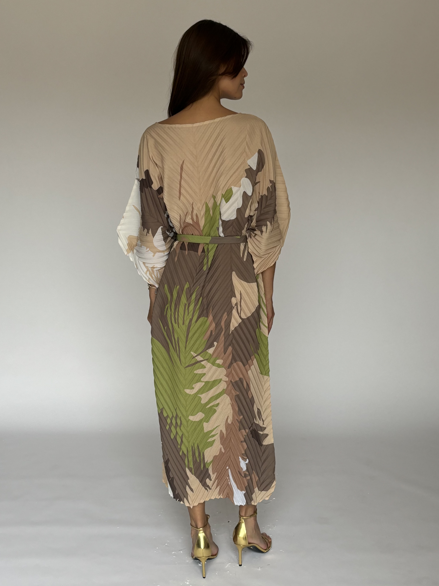 VESTIDO MIDI CAFE C3967