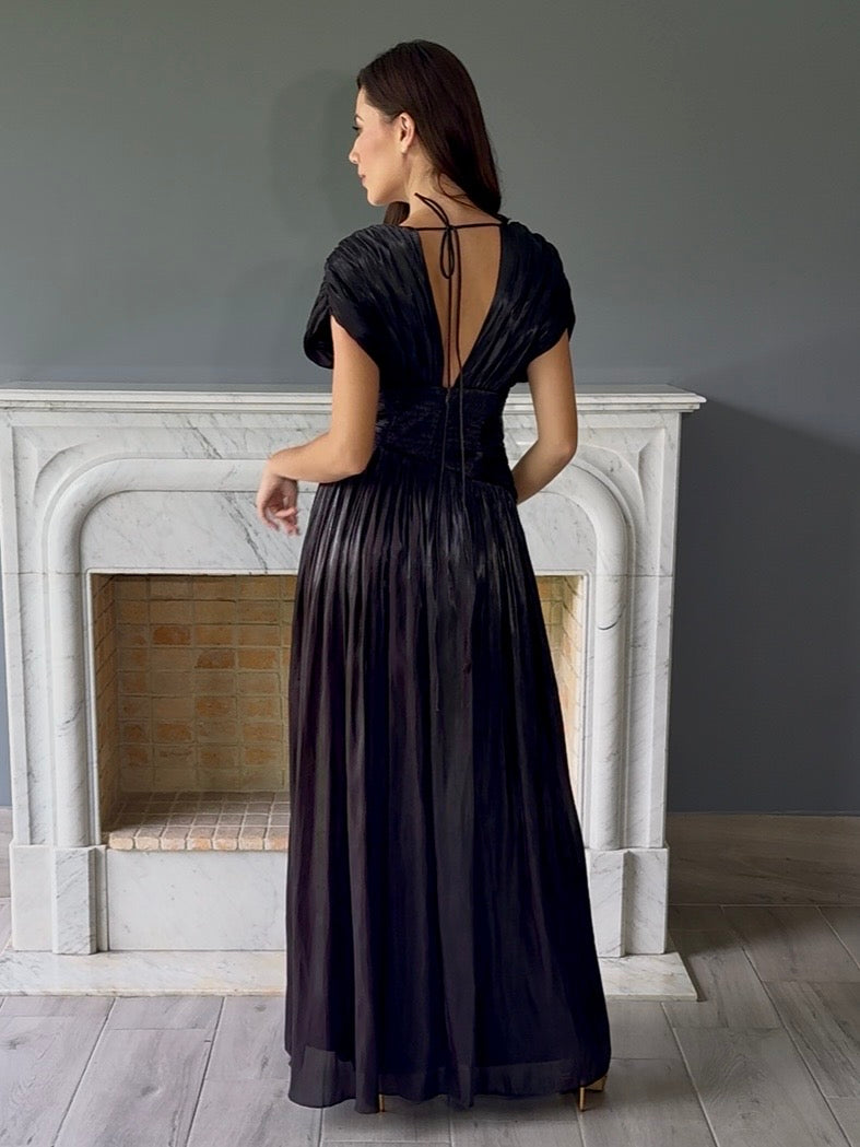 VESTIDO LARGO NEGRO 25096
