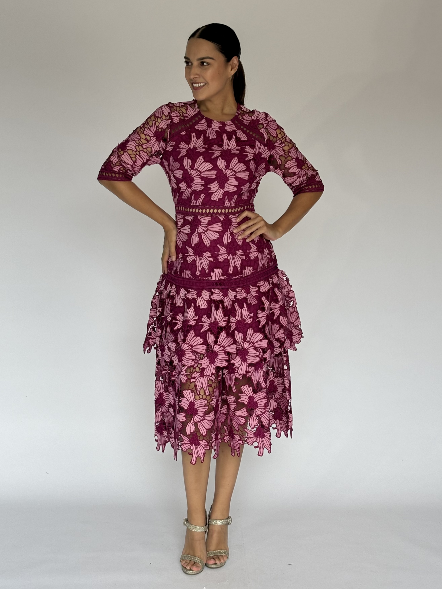 VESTIDO ESTAMPADO ROSA 10196