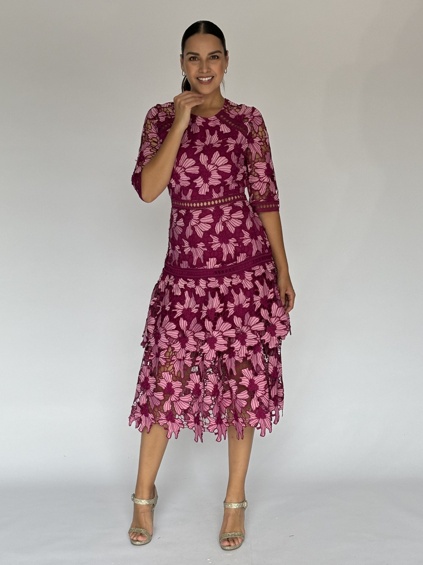 VESTIDO ESTAMPADO ROSA 10196