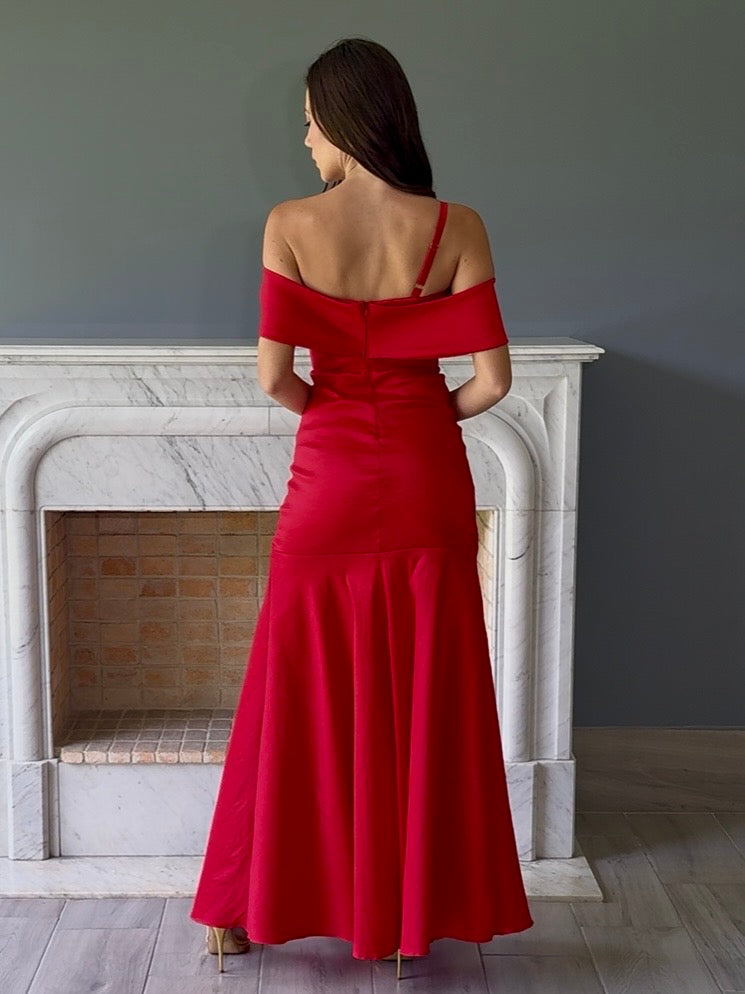 VESTIDO LARGO ROJO 507866