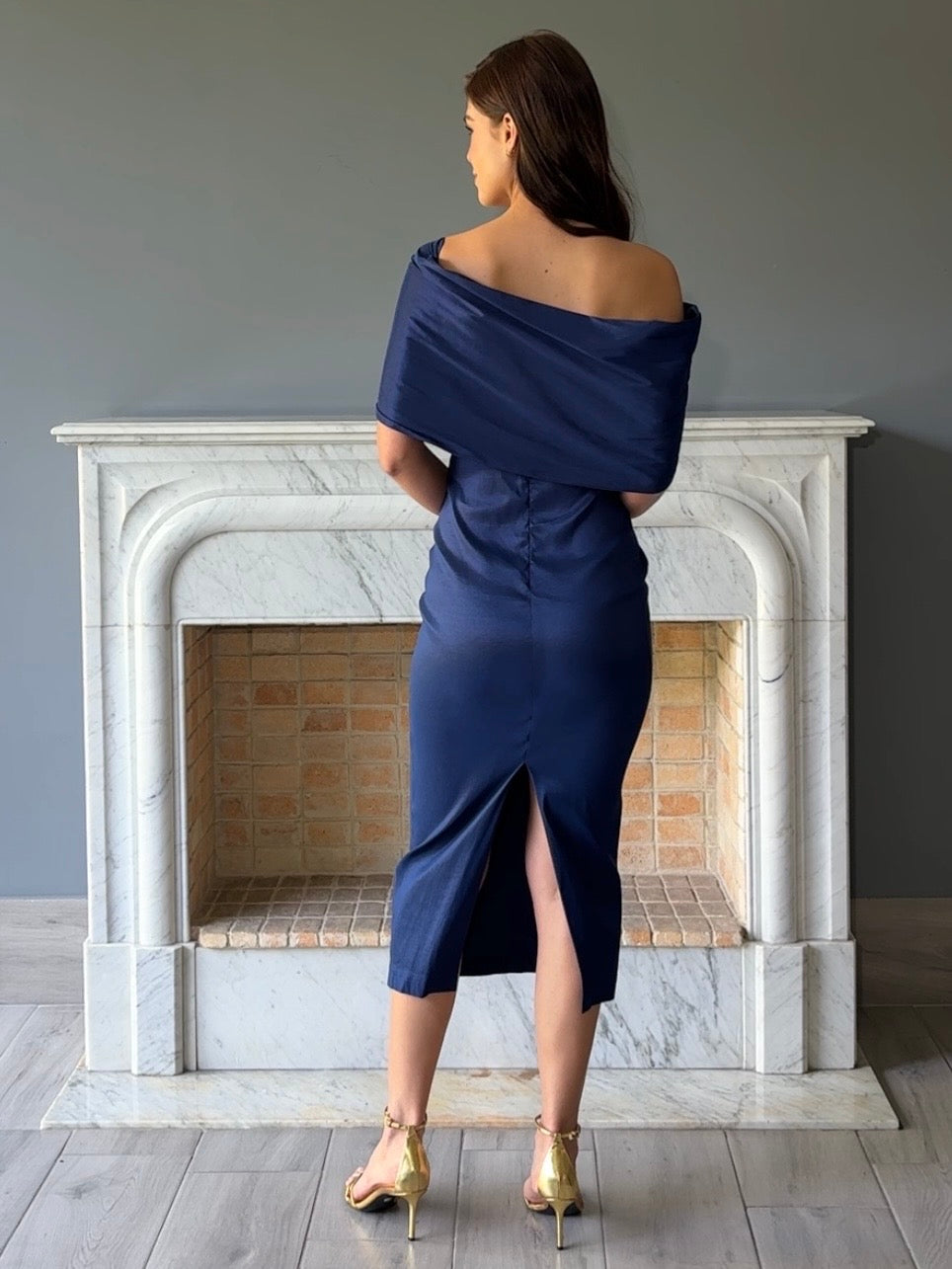 VESTIDO MIDI MARINO RB8