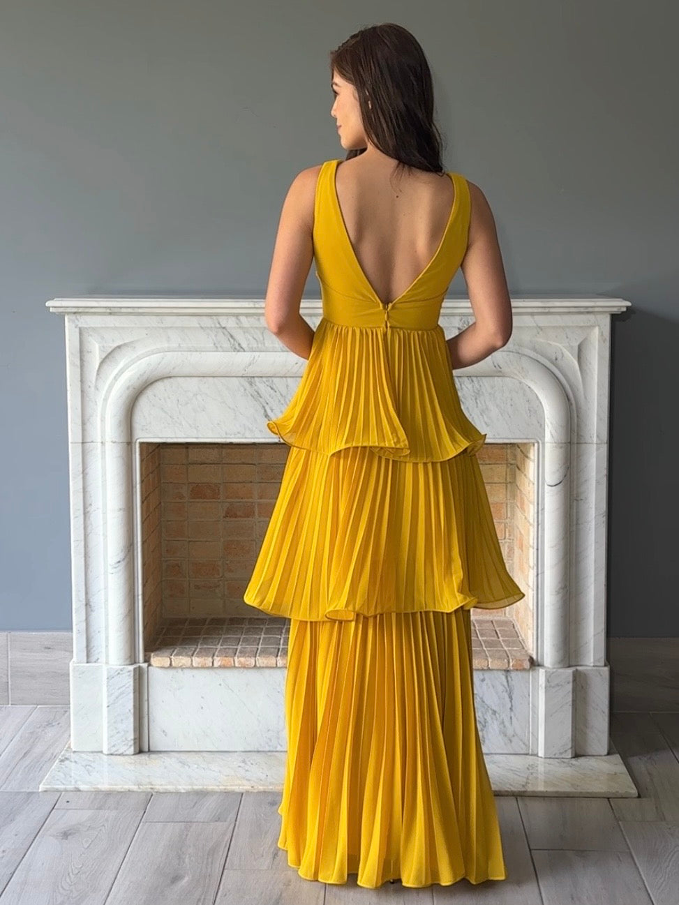 VESTIDO LARGO MOSTAZA 22994