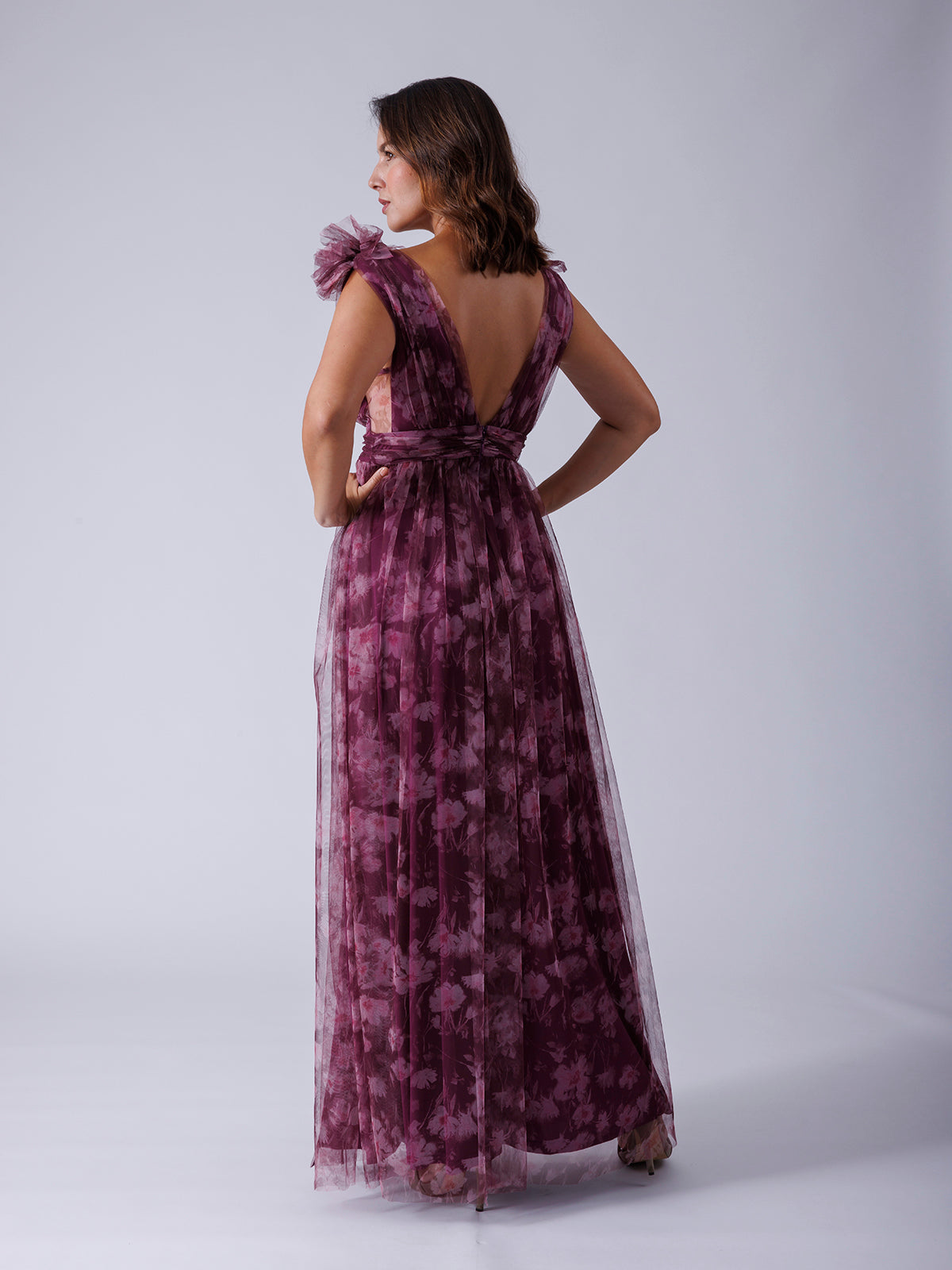 VESTIDO ESTAMPADO TINTO M1010