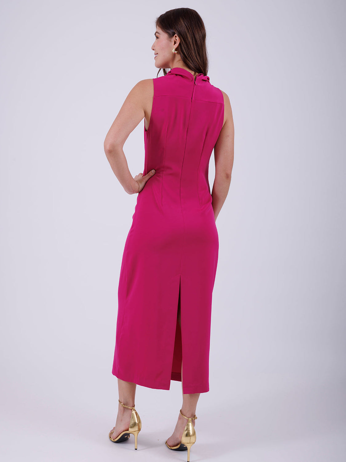 VESTIDO ROSA MIDI 10605