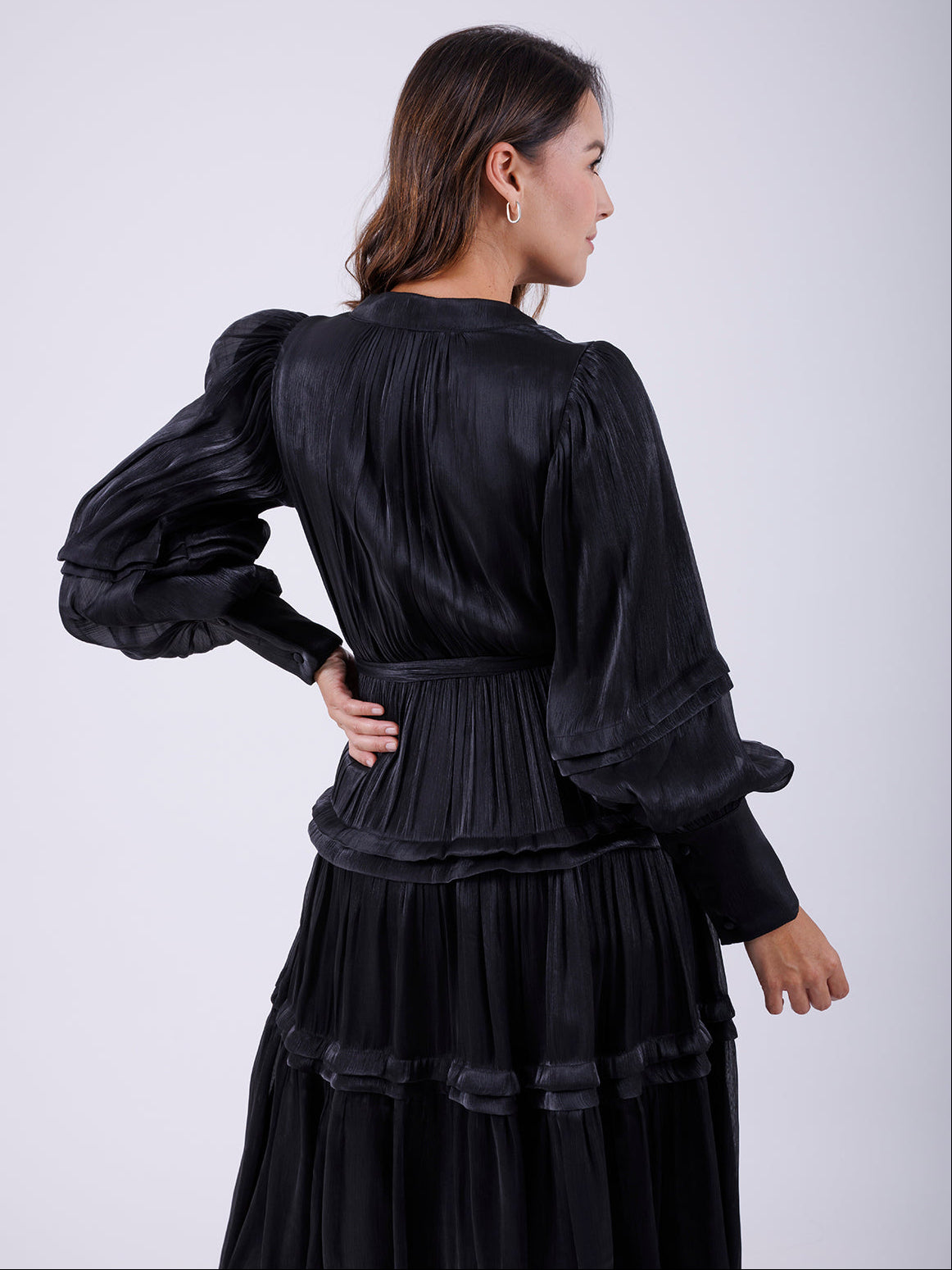 VESTIDO MIDI NEGRO 13075