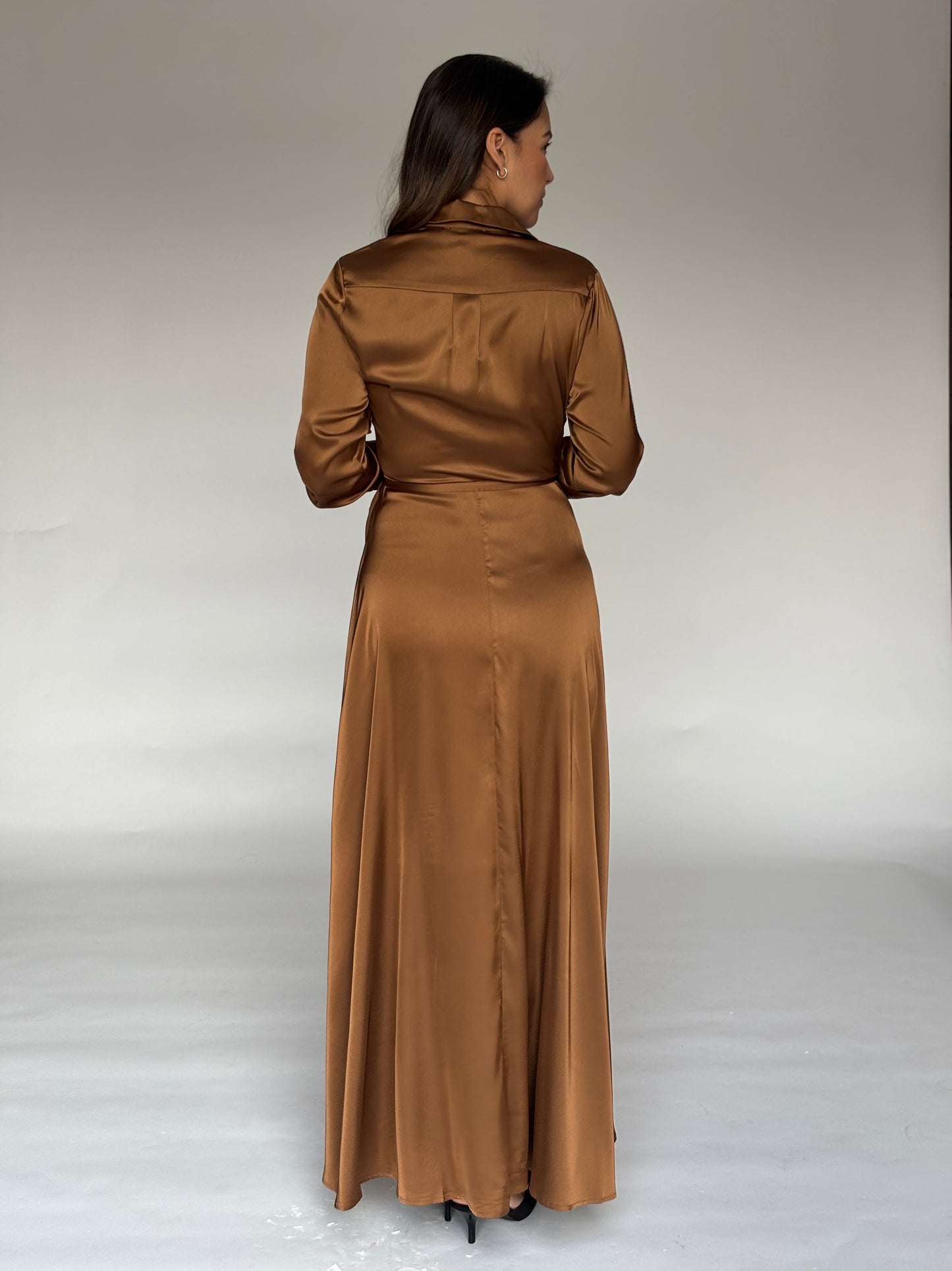 VESTIDO CAMISERO CAFE 30064