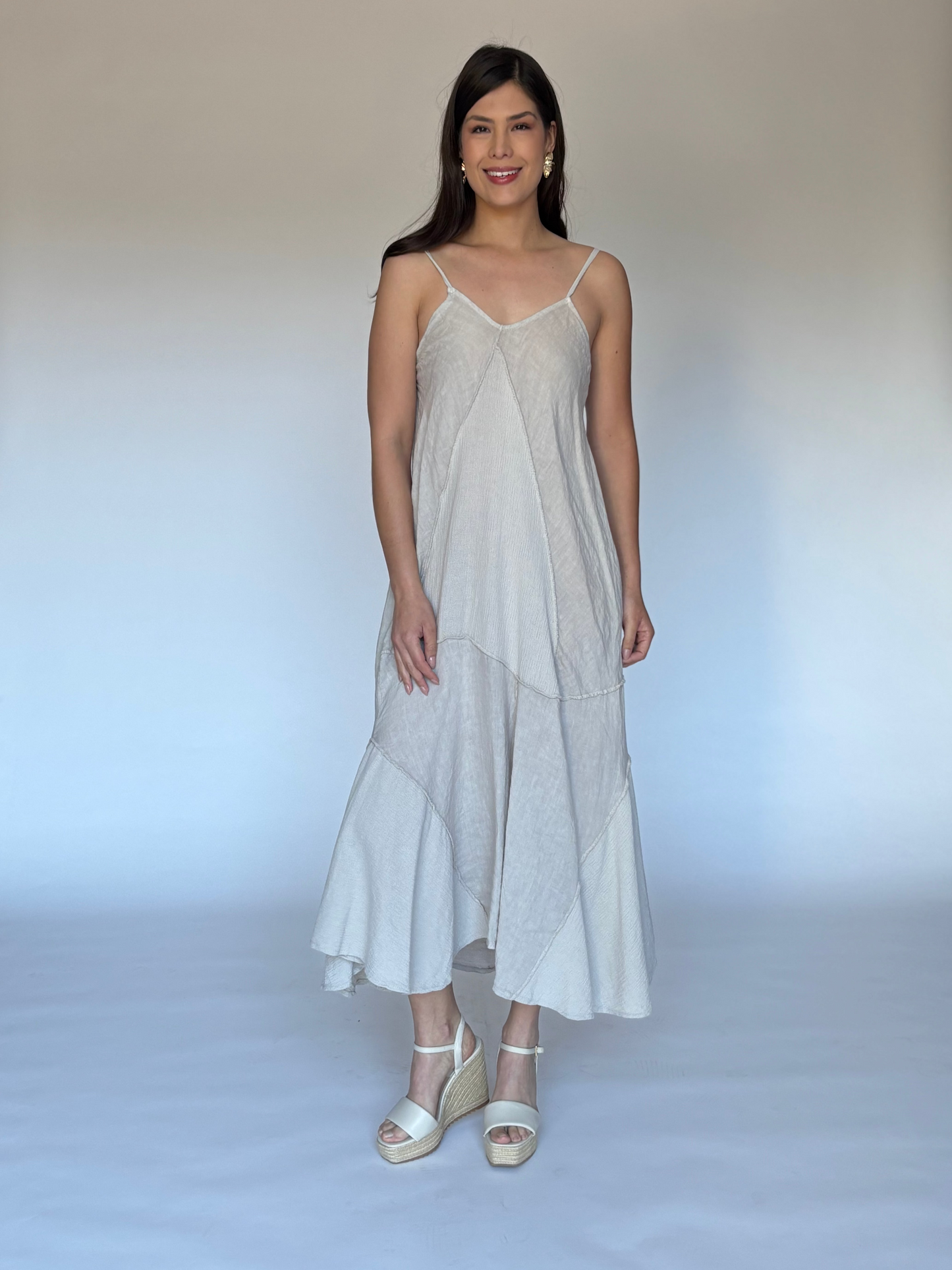 VESTIDO DE LINO BEIGE 31107
