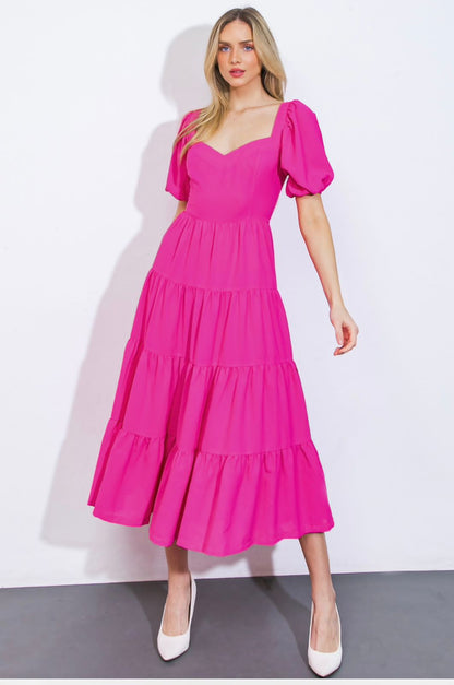 VESTIDO MIDI ROSA 20885
