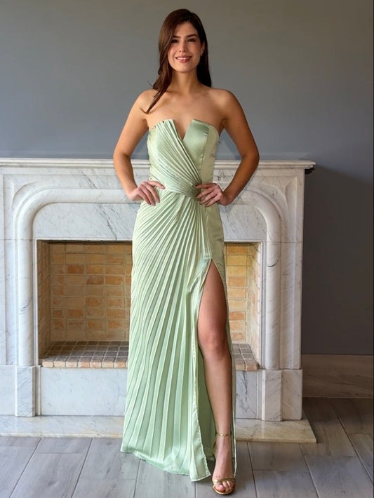 VESTIDO LARGO VERDE 25133