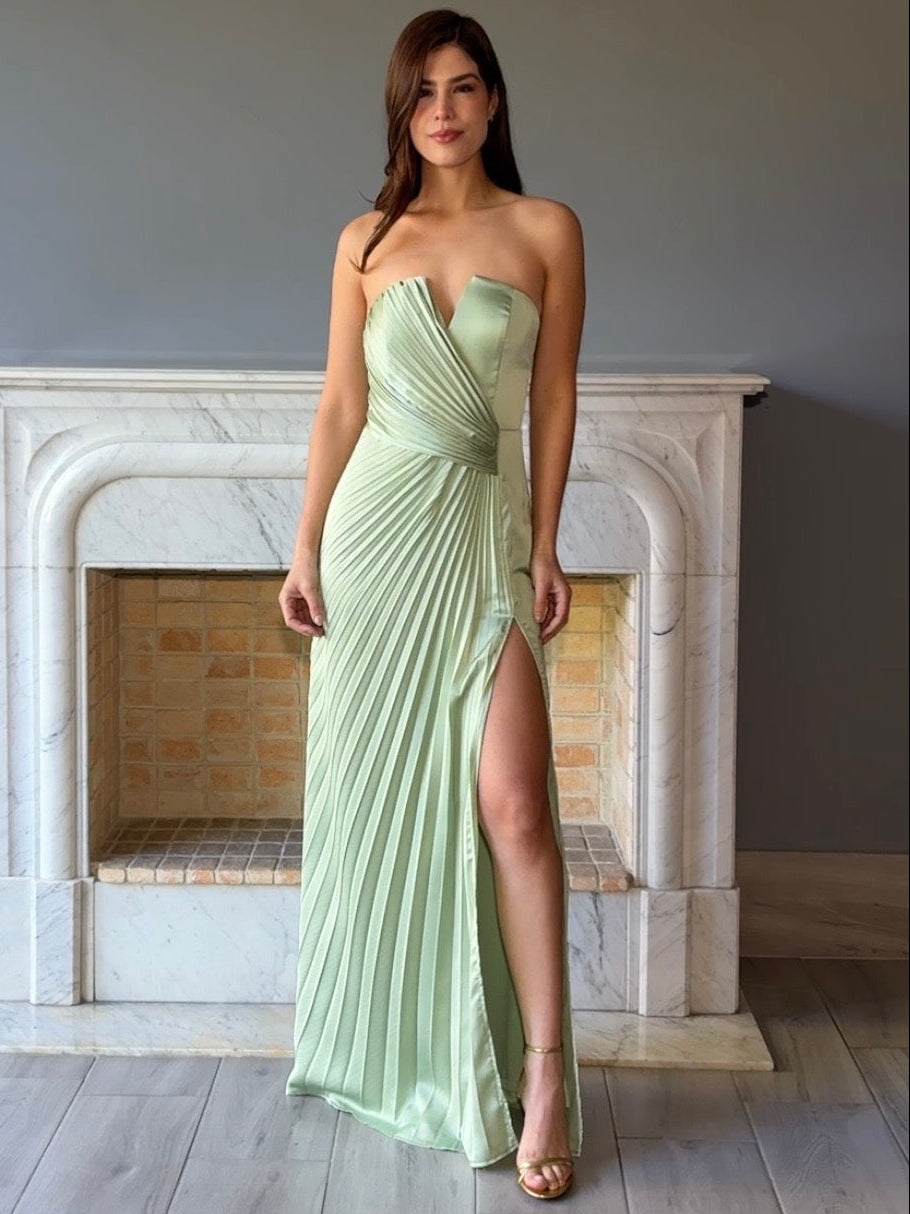 VESTIDO LARGO VERDE 25133