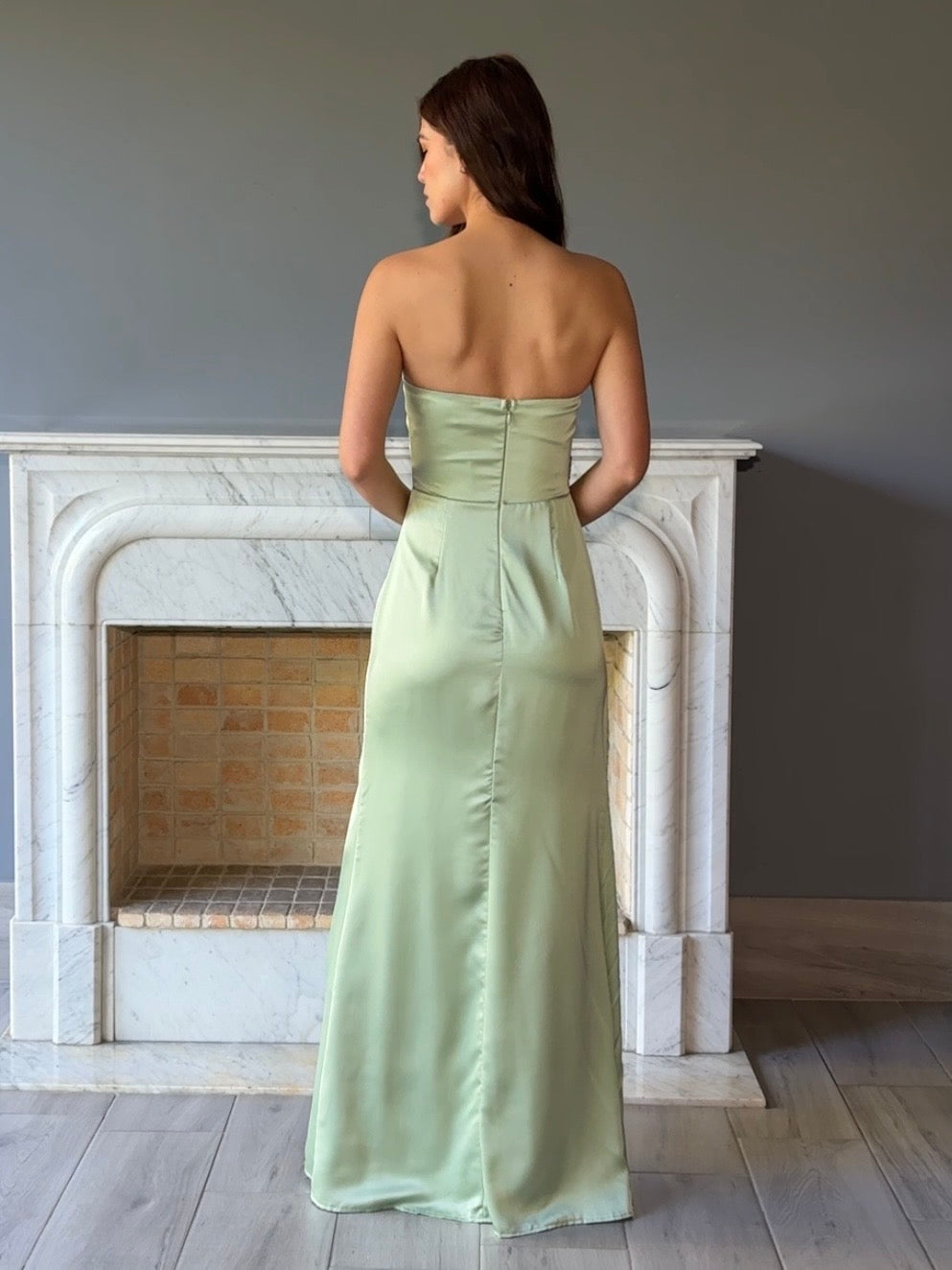 VESTIDO LARGO VERDE 25133