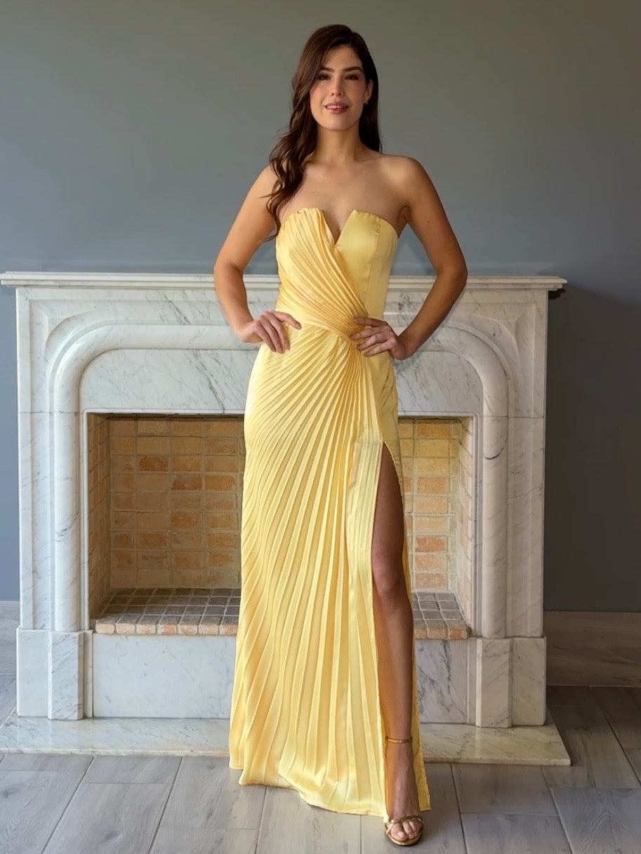 VESTIDO LARGO AMARILLO 25133