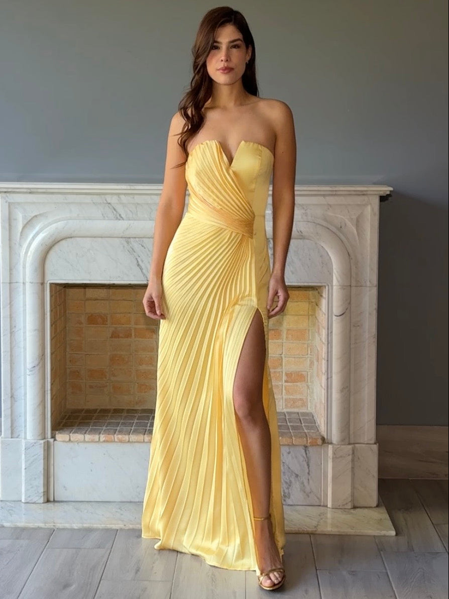 VESTIDO LARGO AMARILLO 25133