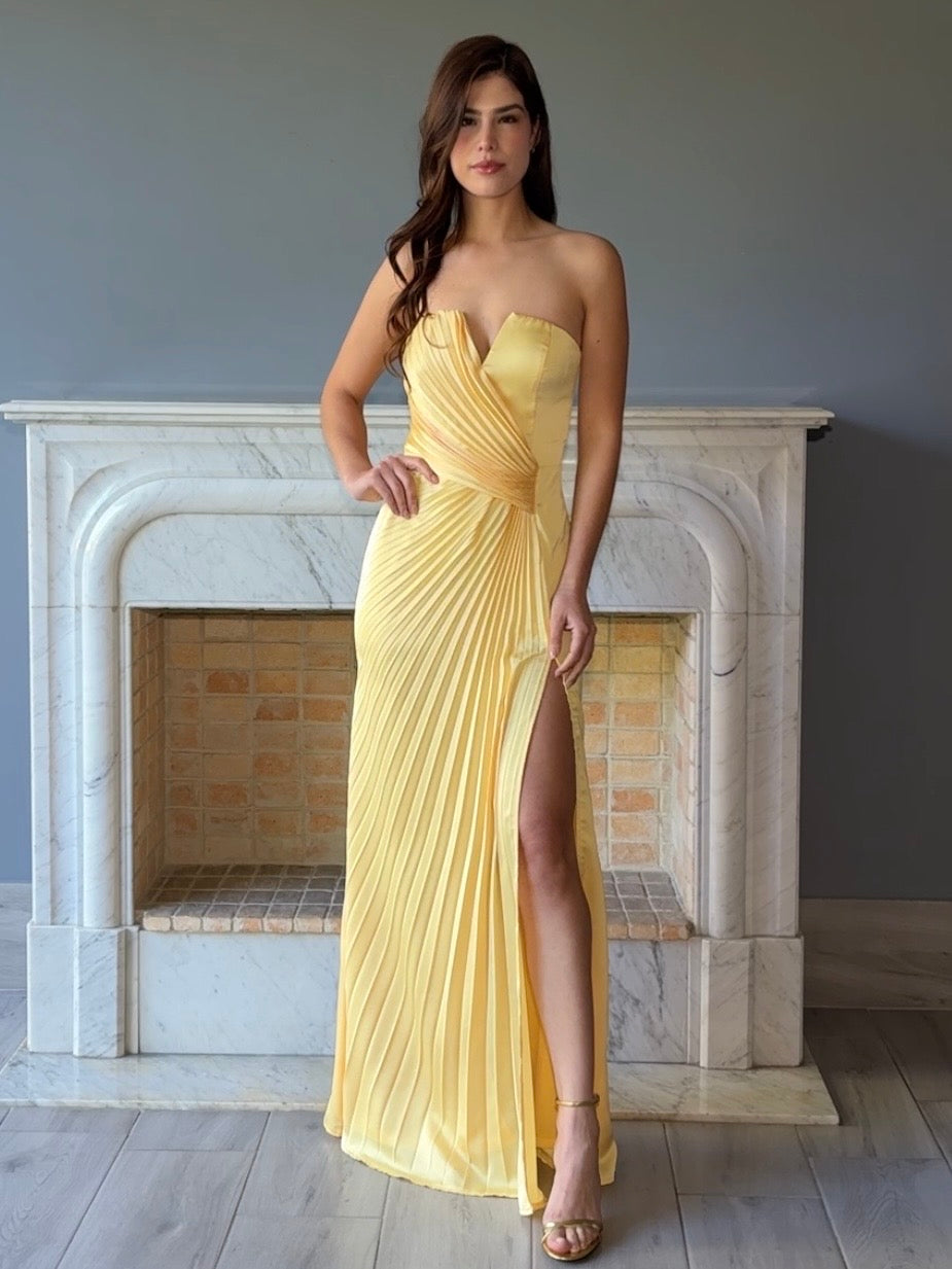 VESTIDO LARGO AMARILLO 25133