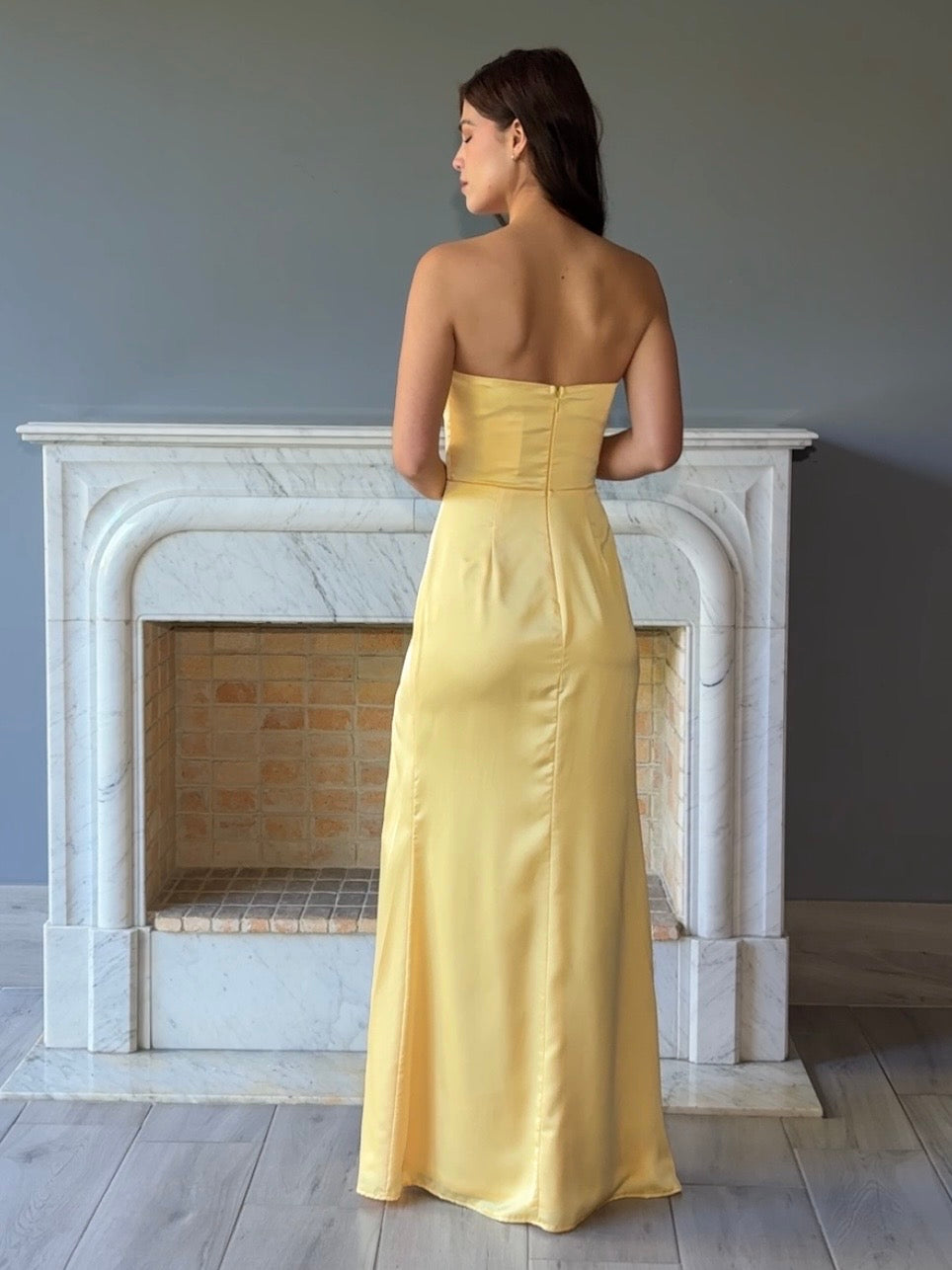VESTIDO LARGO AMARILLO 25133