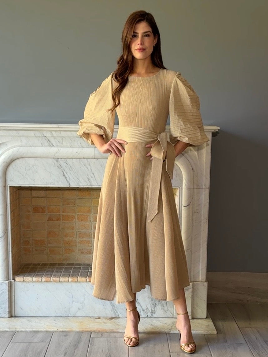 VESTIDO BEIGE MIDI QC3780